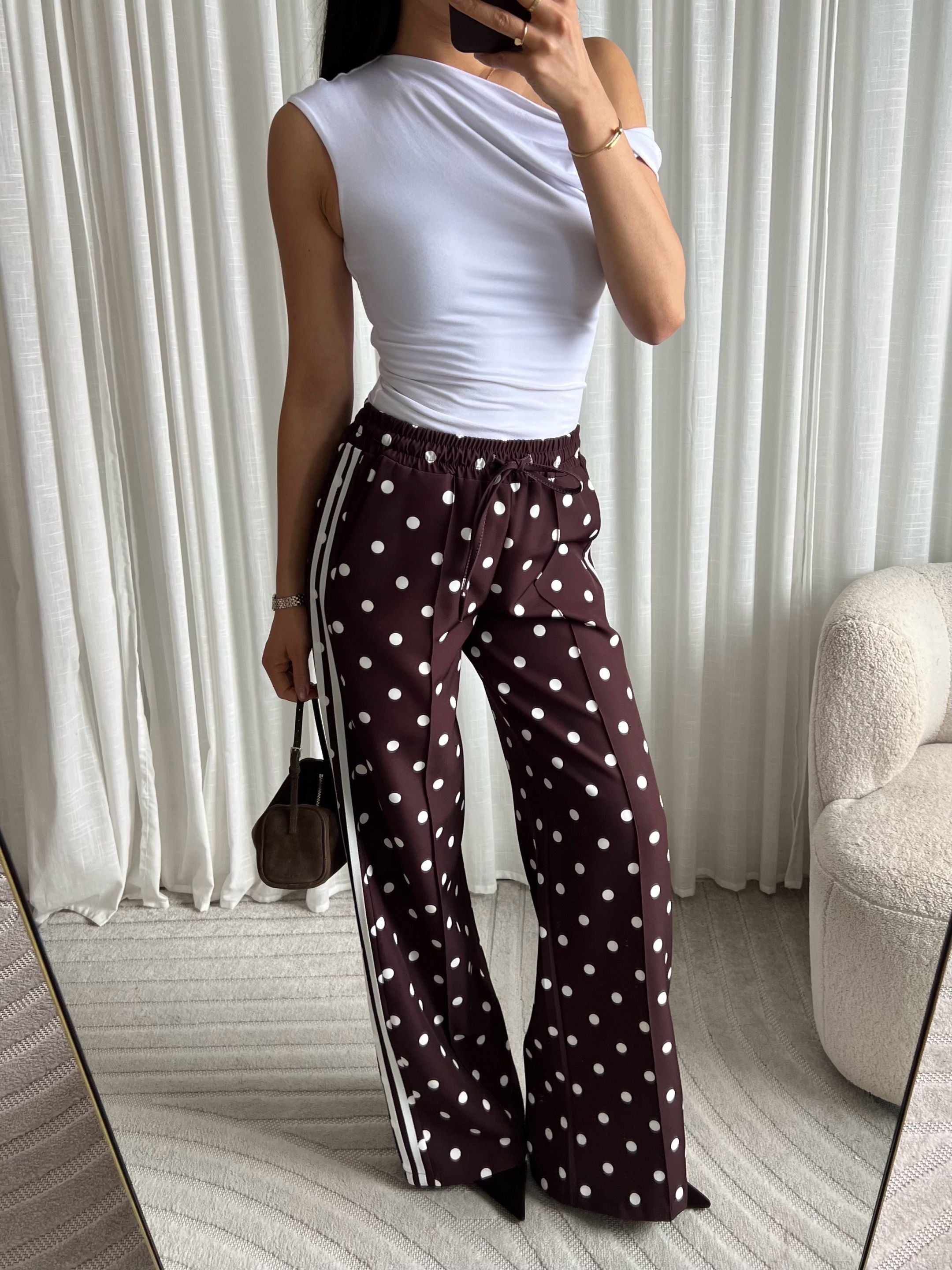 Limited polka dots pants brown