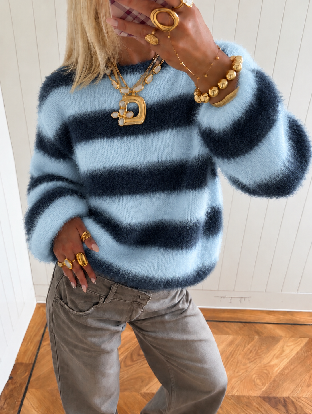 Molly Fluffy trui – Navy blue