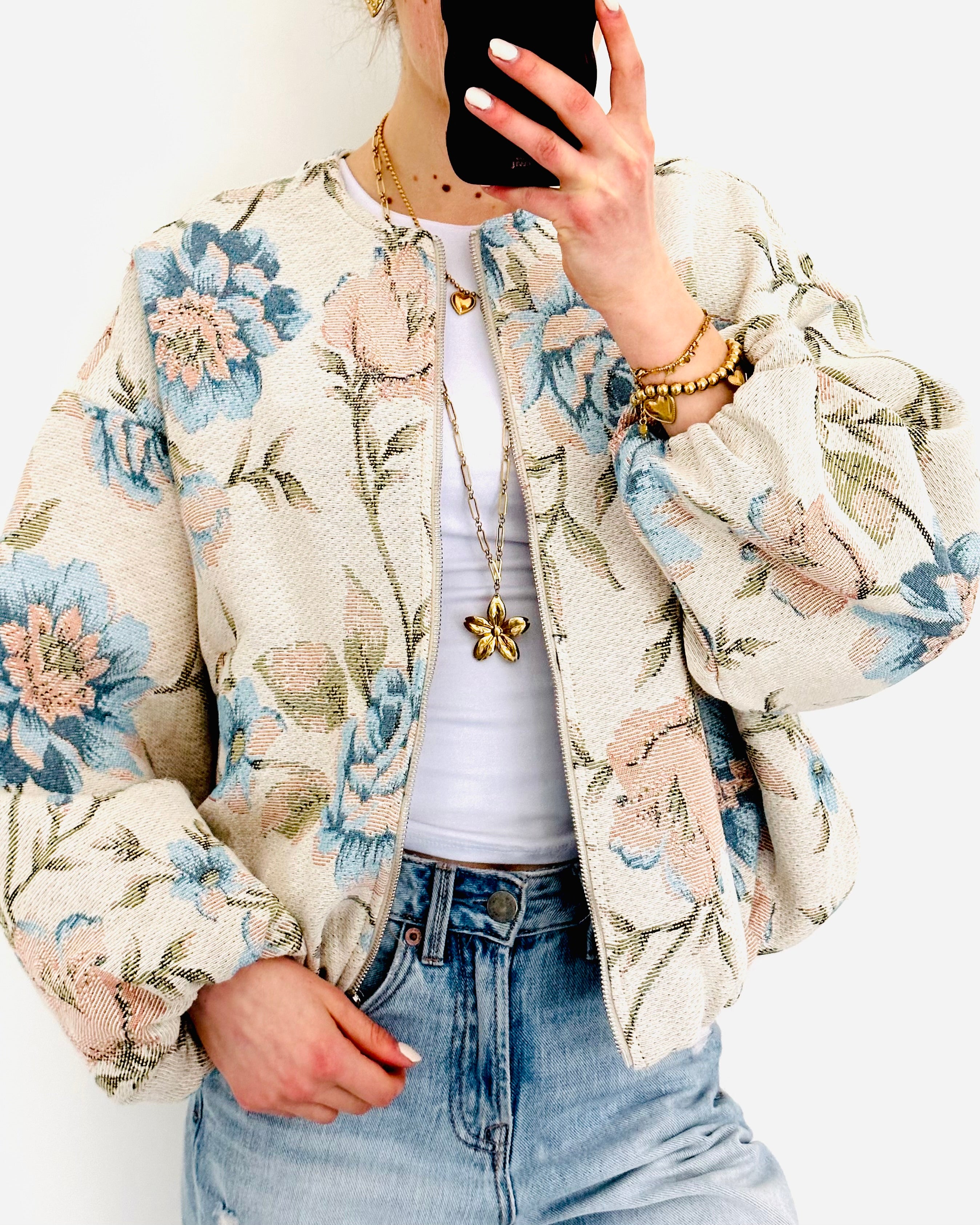 Limited flower jacket blue