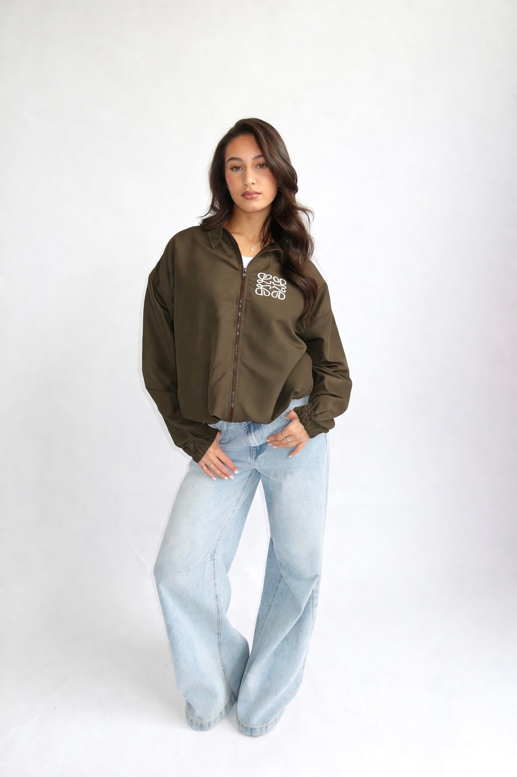 Monogram windjacket khaki