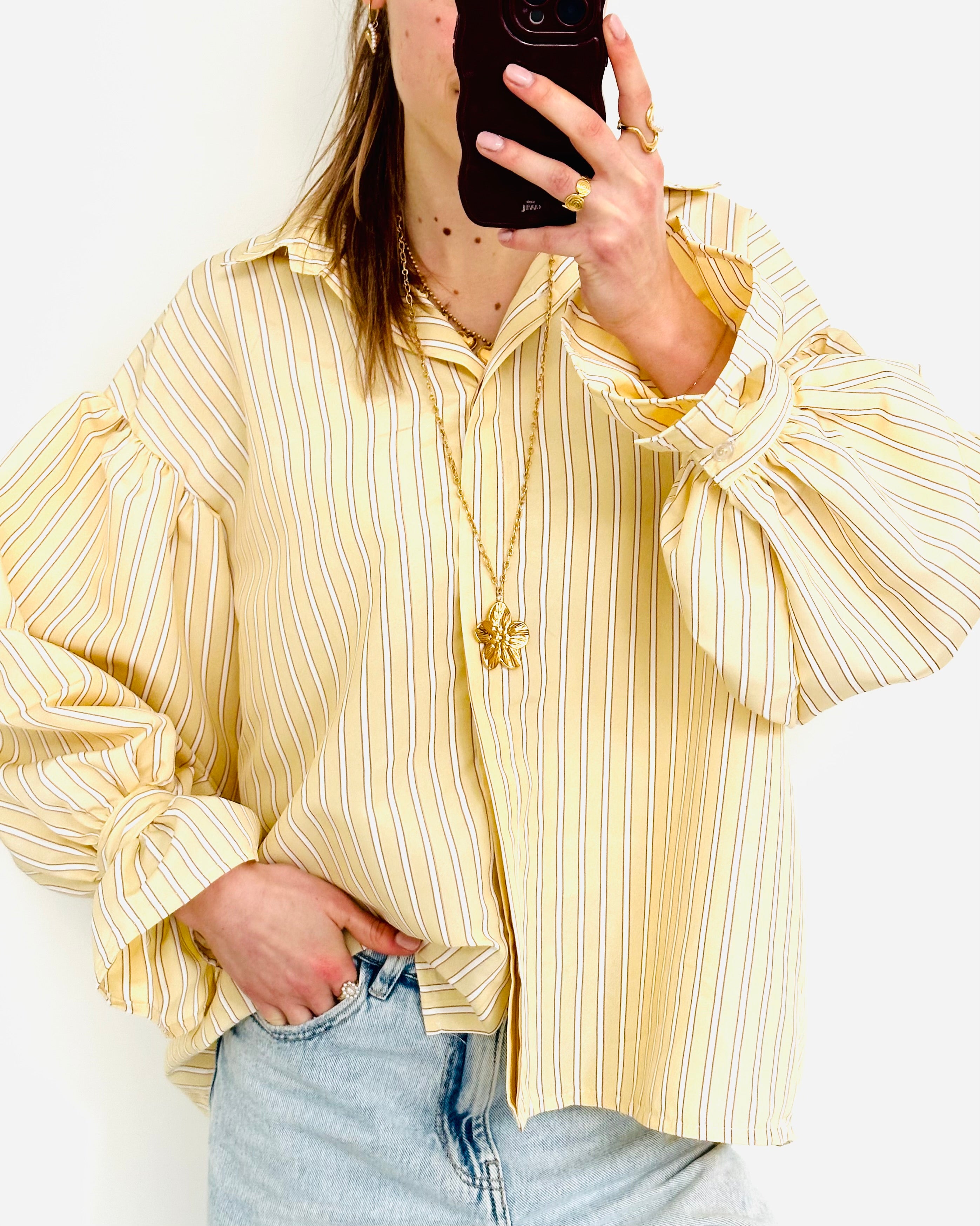 Cuddle blouse striped yellow