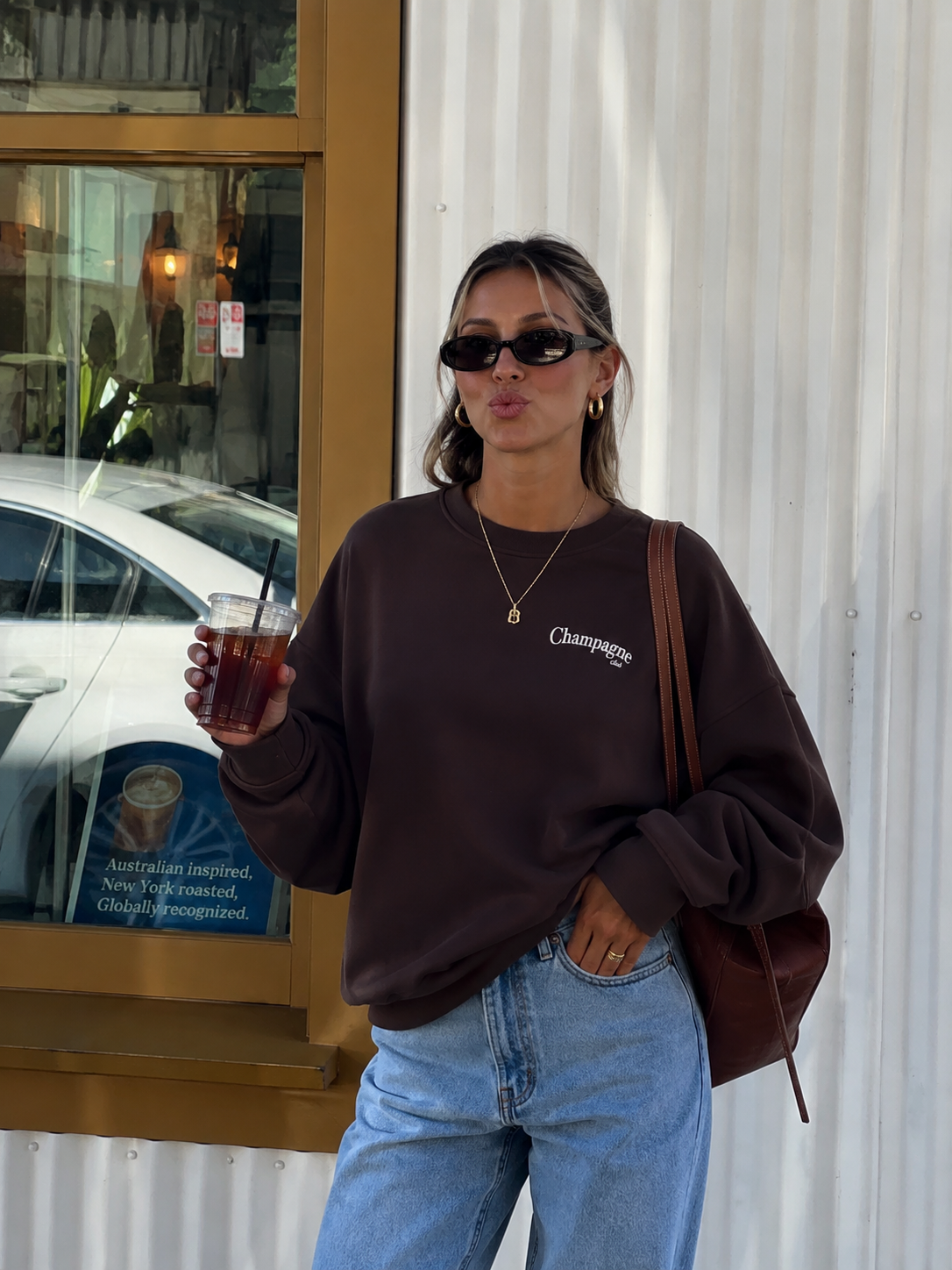 Champagne club sweater Brown