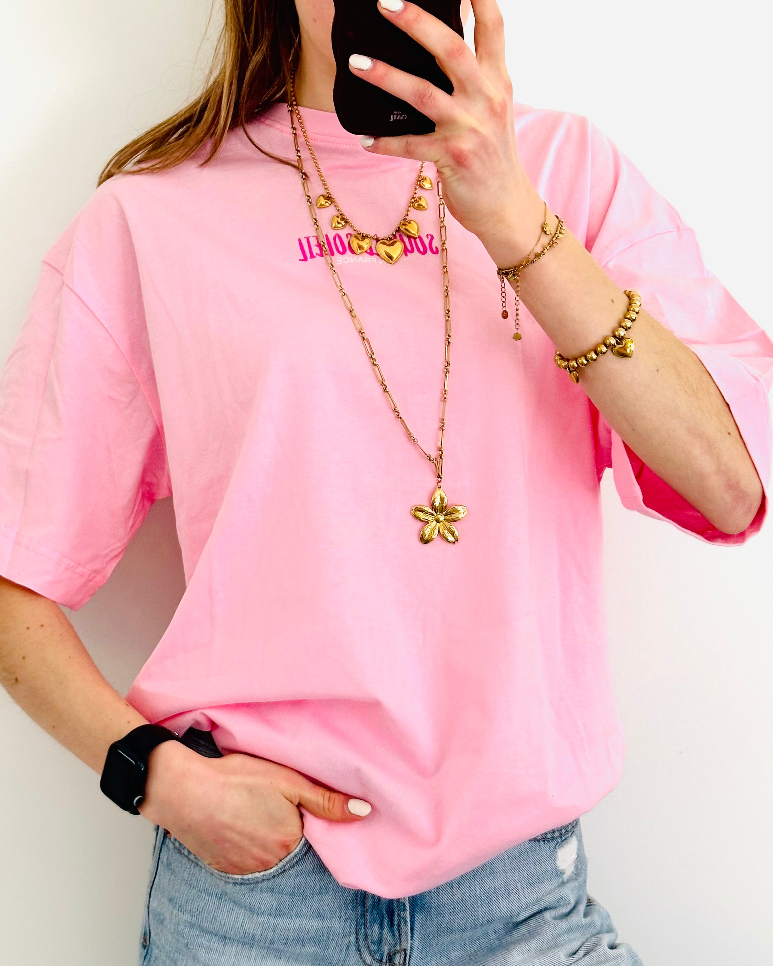 Sous le soleil shirt roze
