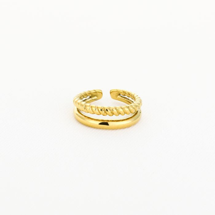 Double ring goud