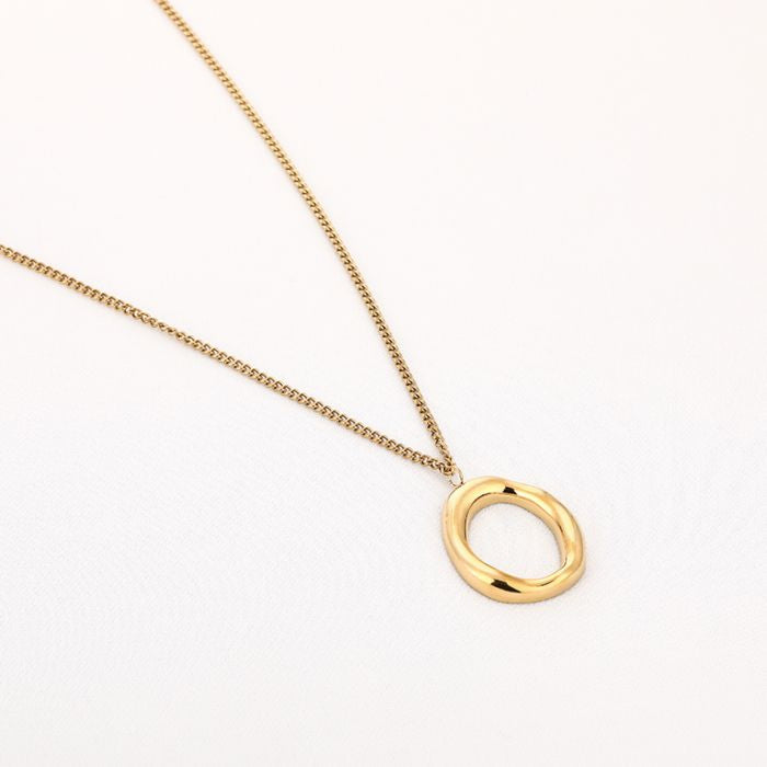 Long hoop ketting goud