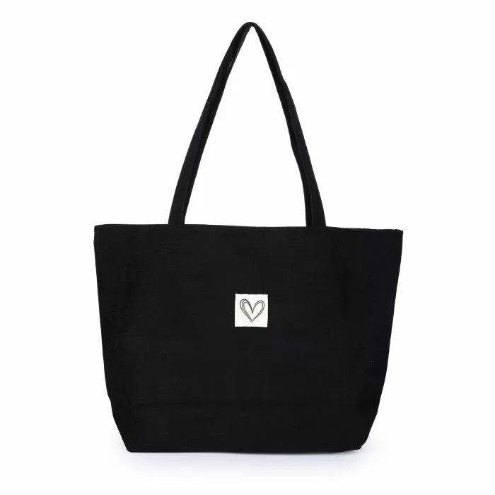 Sac cabas coeur noir