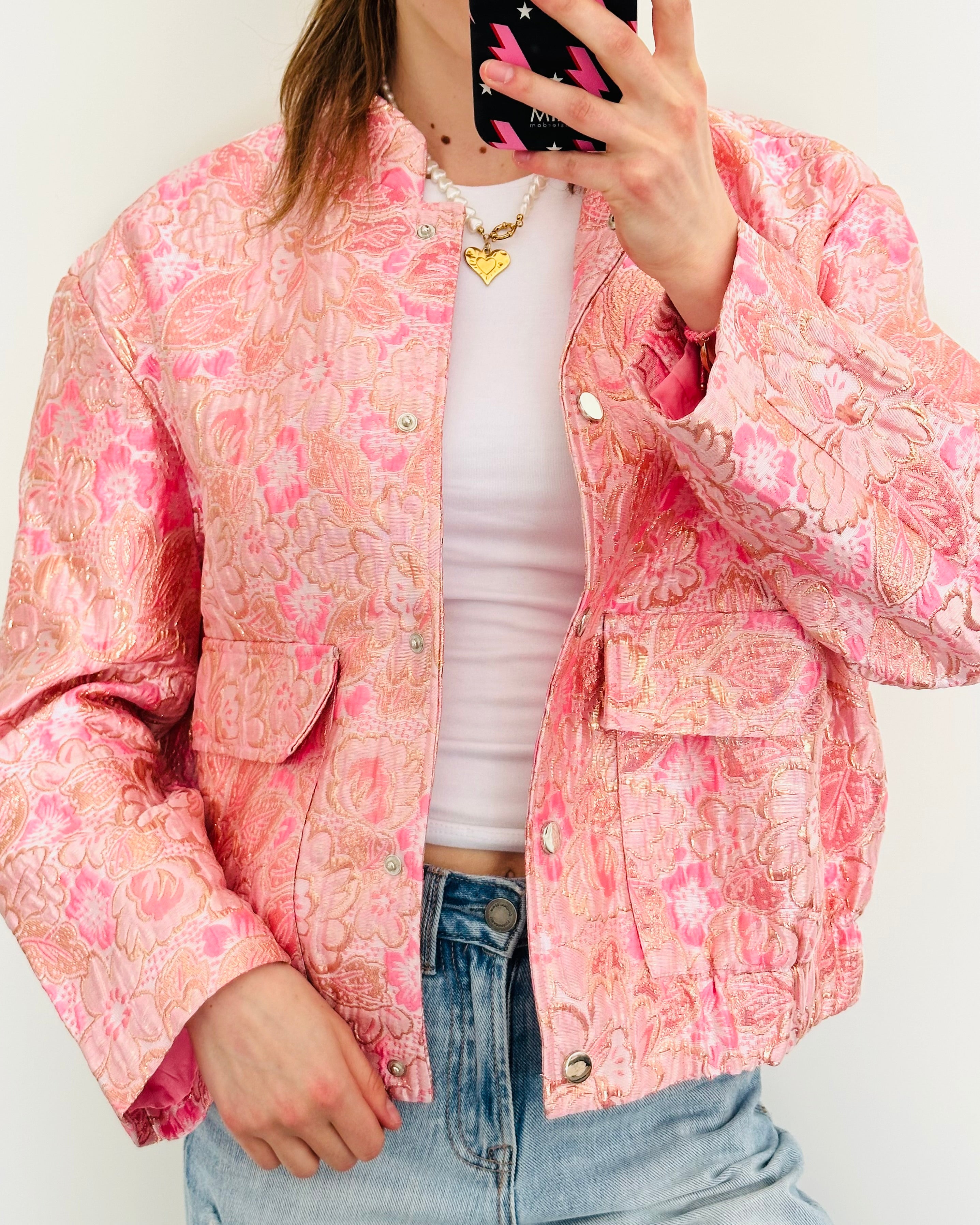 Limited flower jacket licht roze