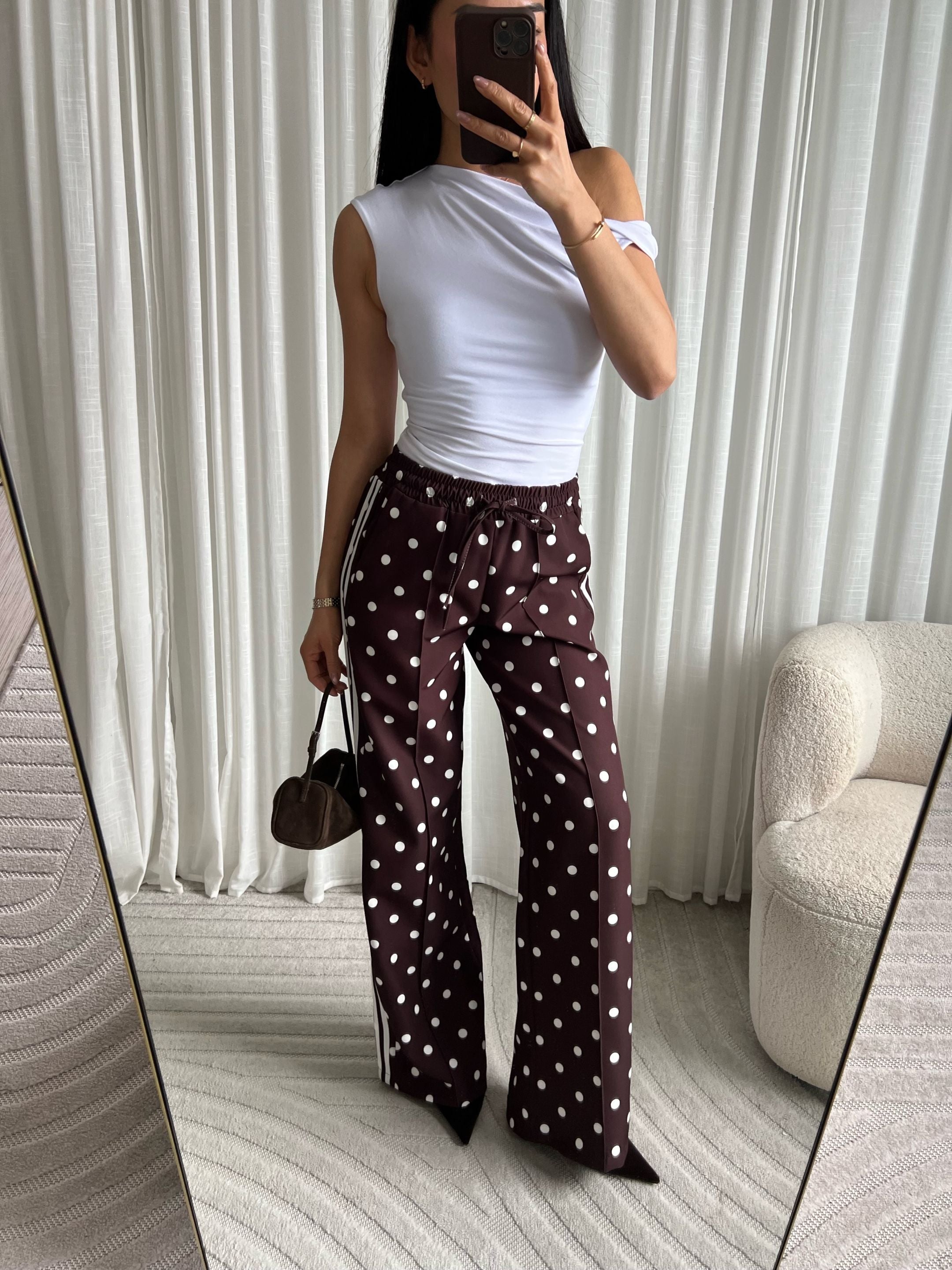 Limited polka dots pants brown