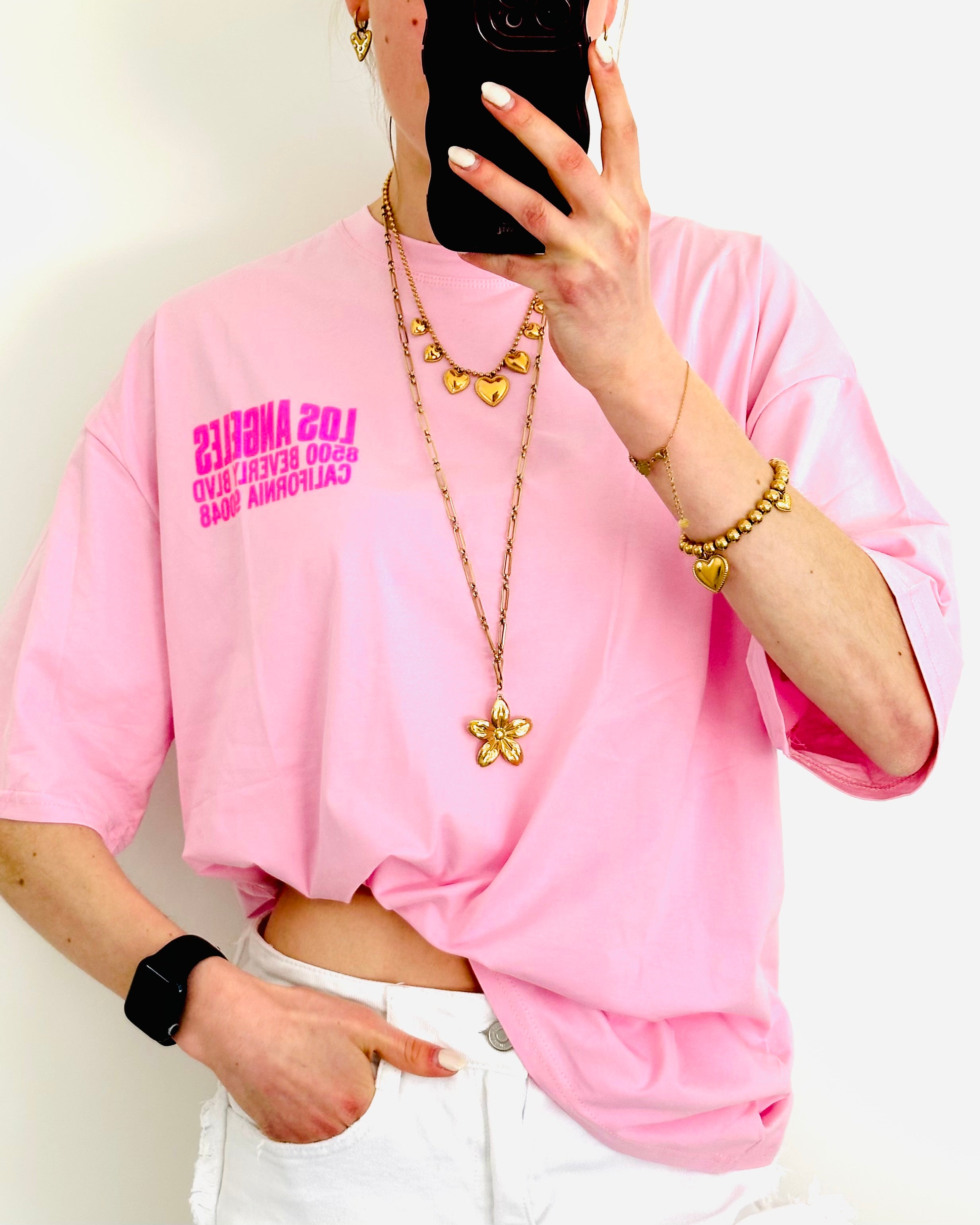 LA shirt pink fuchsia