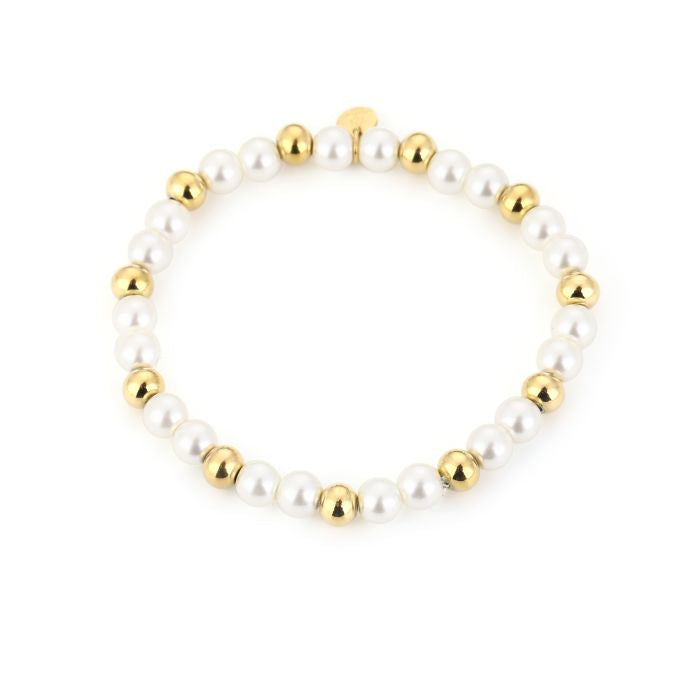 Parel kralen armband goud