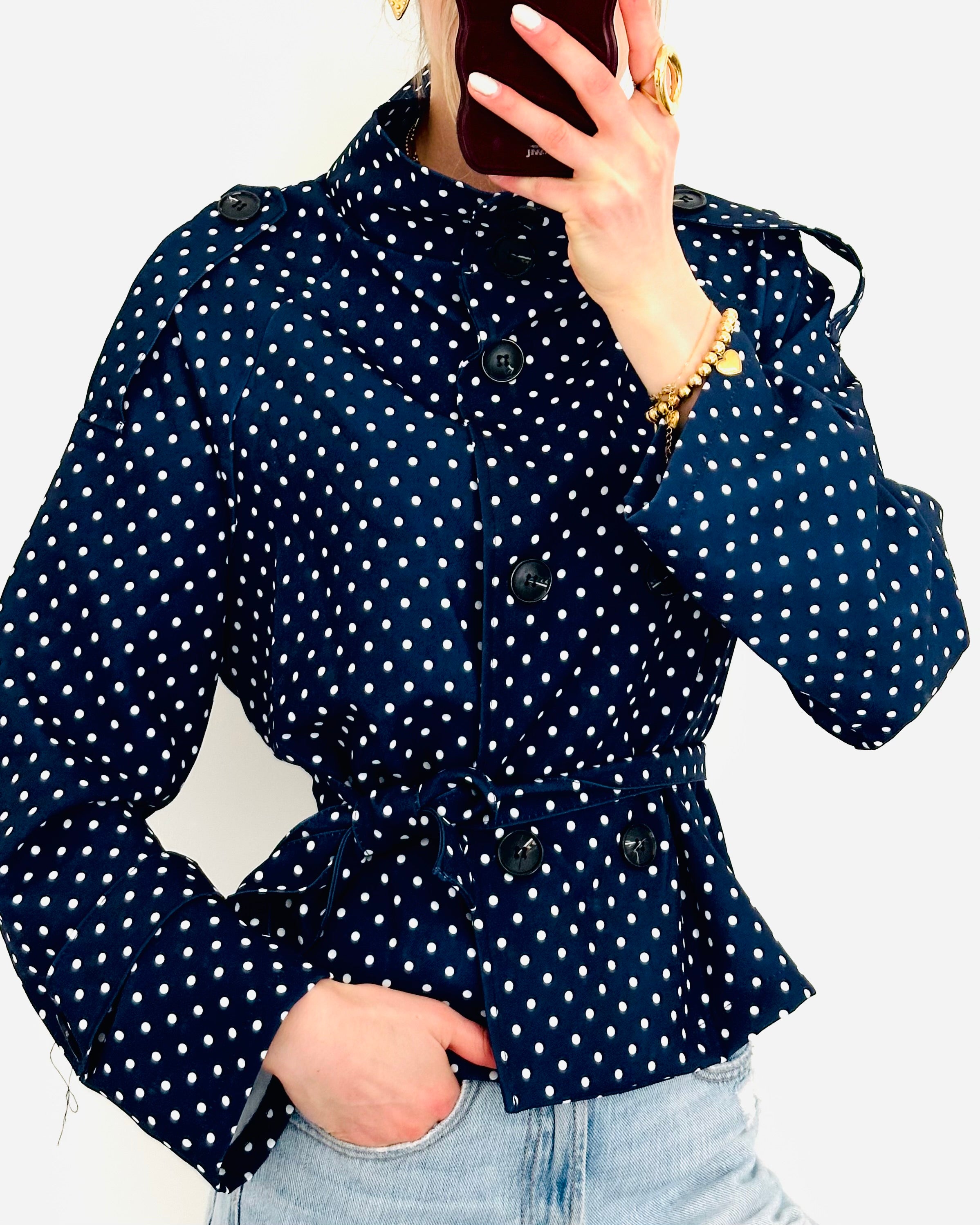 Trenchcoat polka dot navy