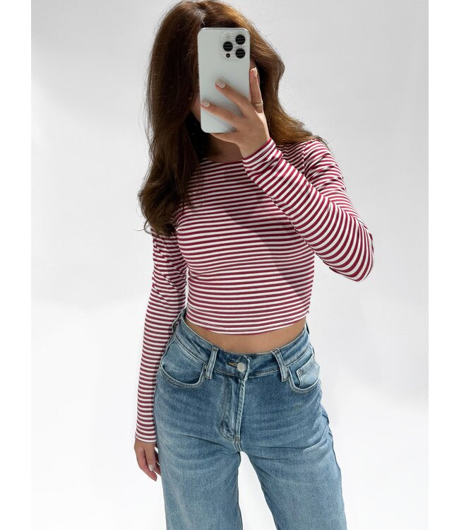 Leela top stripe red