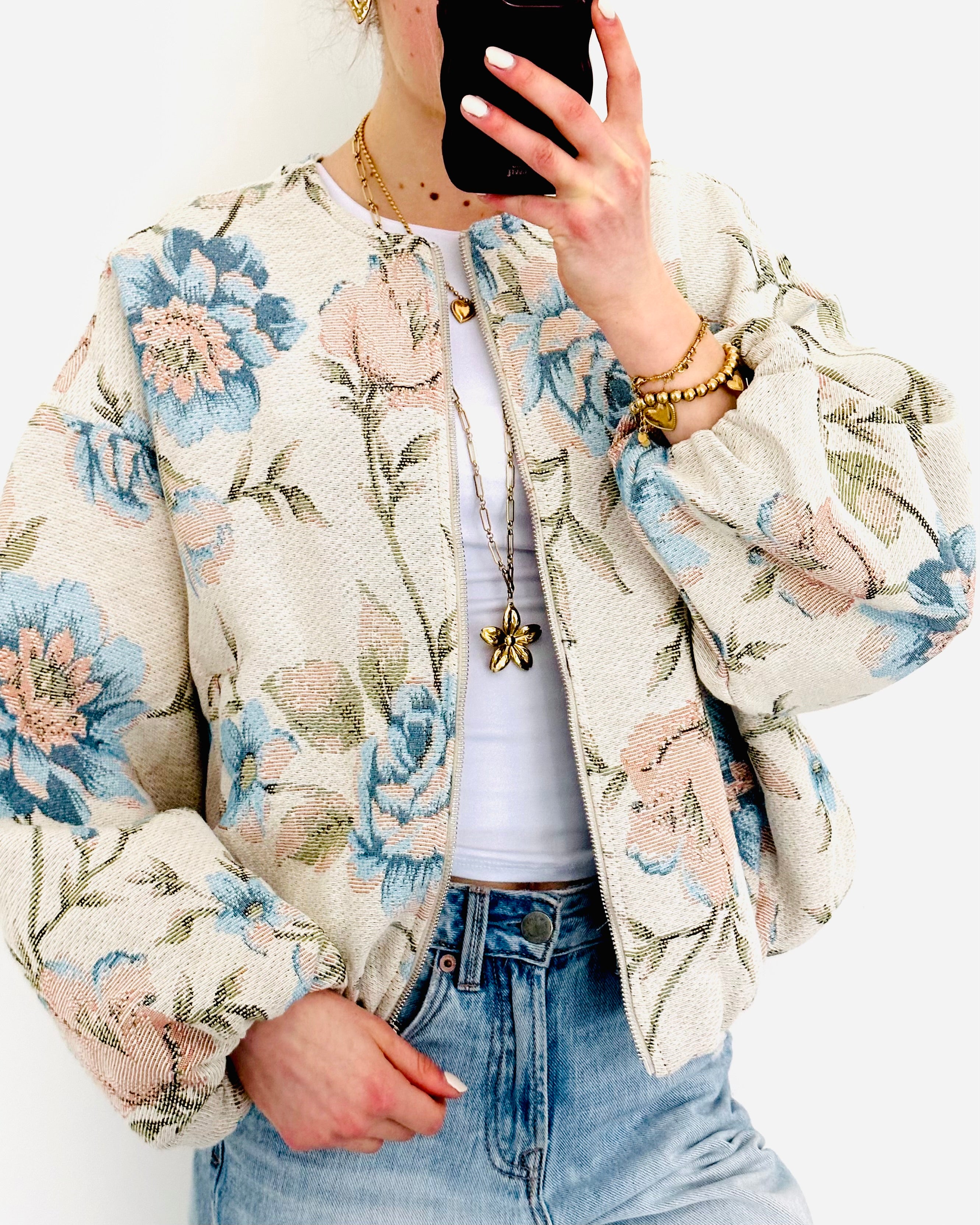 Limited flower jacket blue