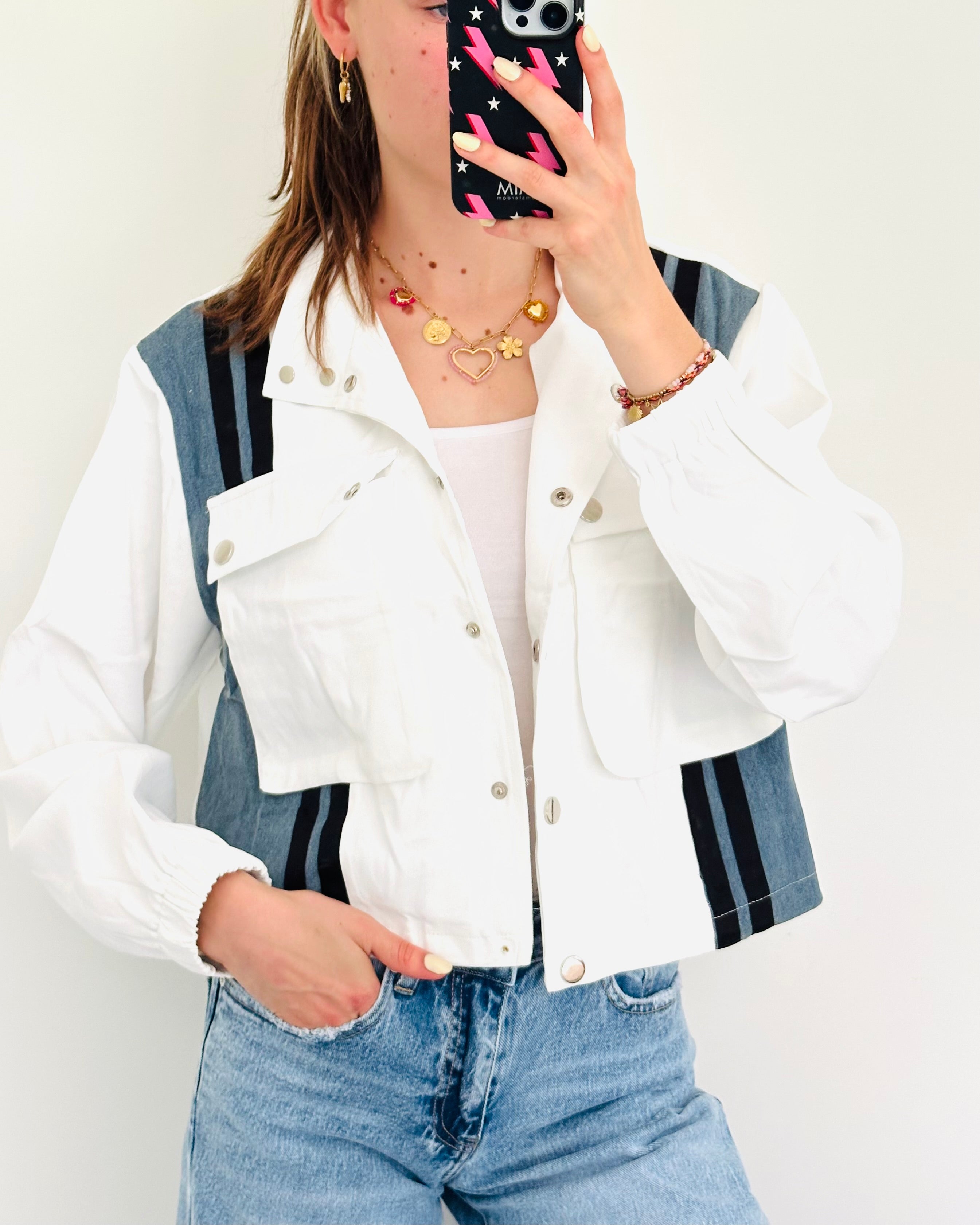 Gaya denim jacket white