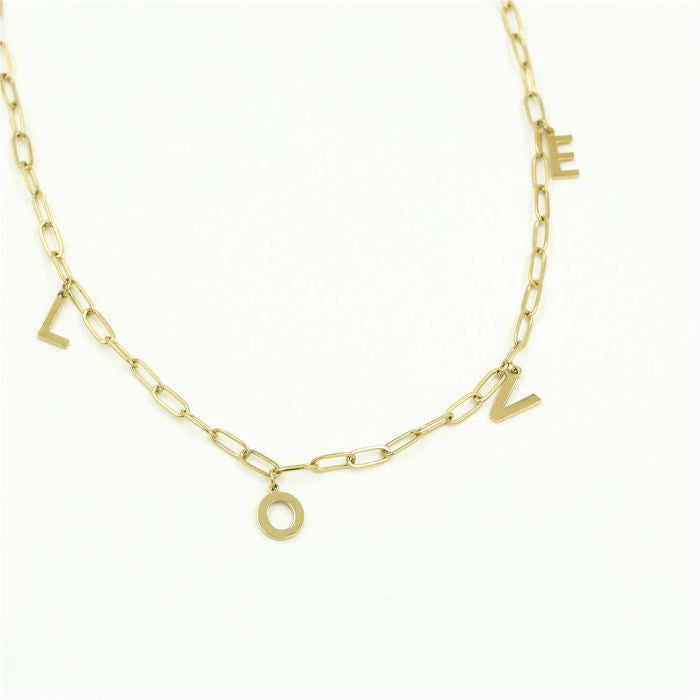Love statement ketting goud