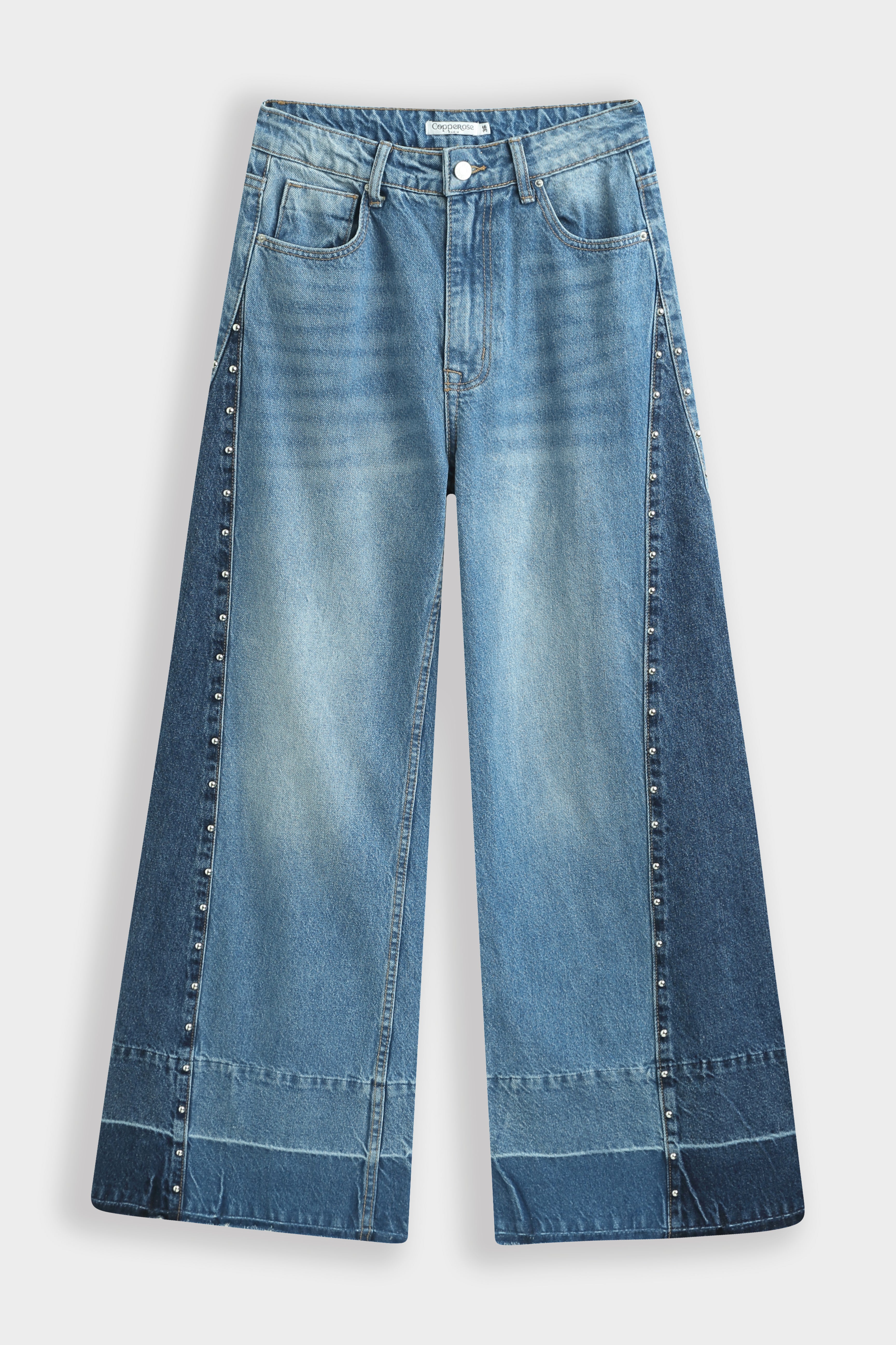 Studs wide leg jeans blue