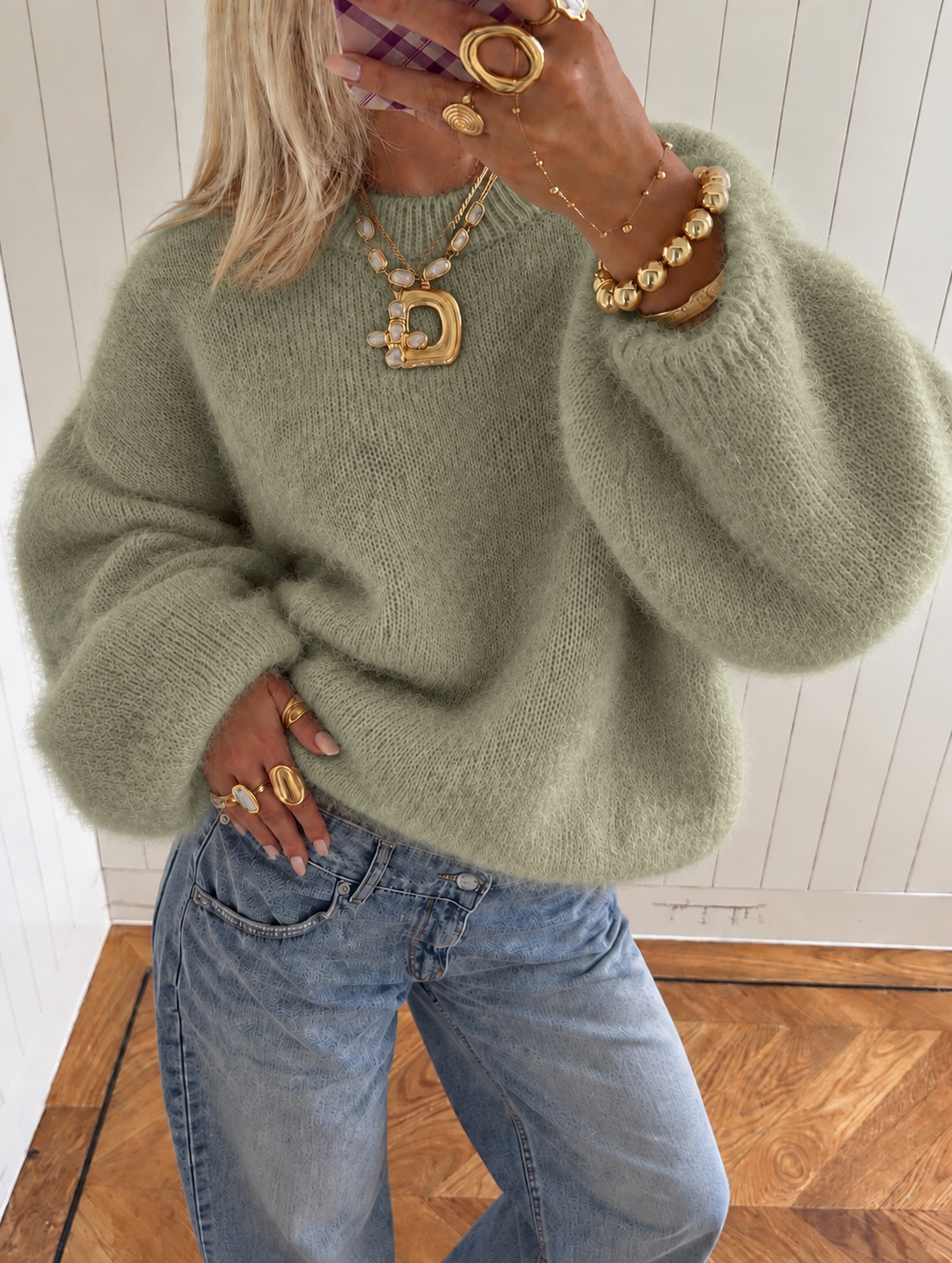 Molly Fluffy trui – Khaki
