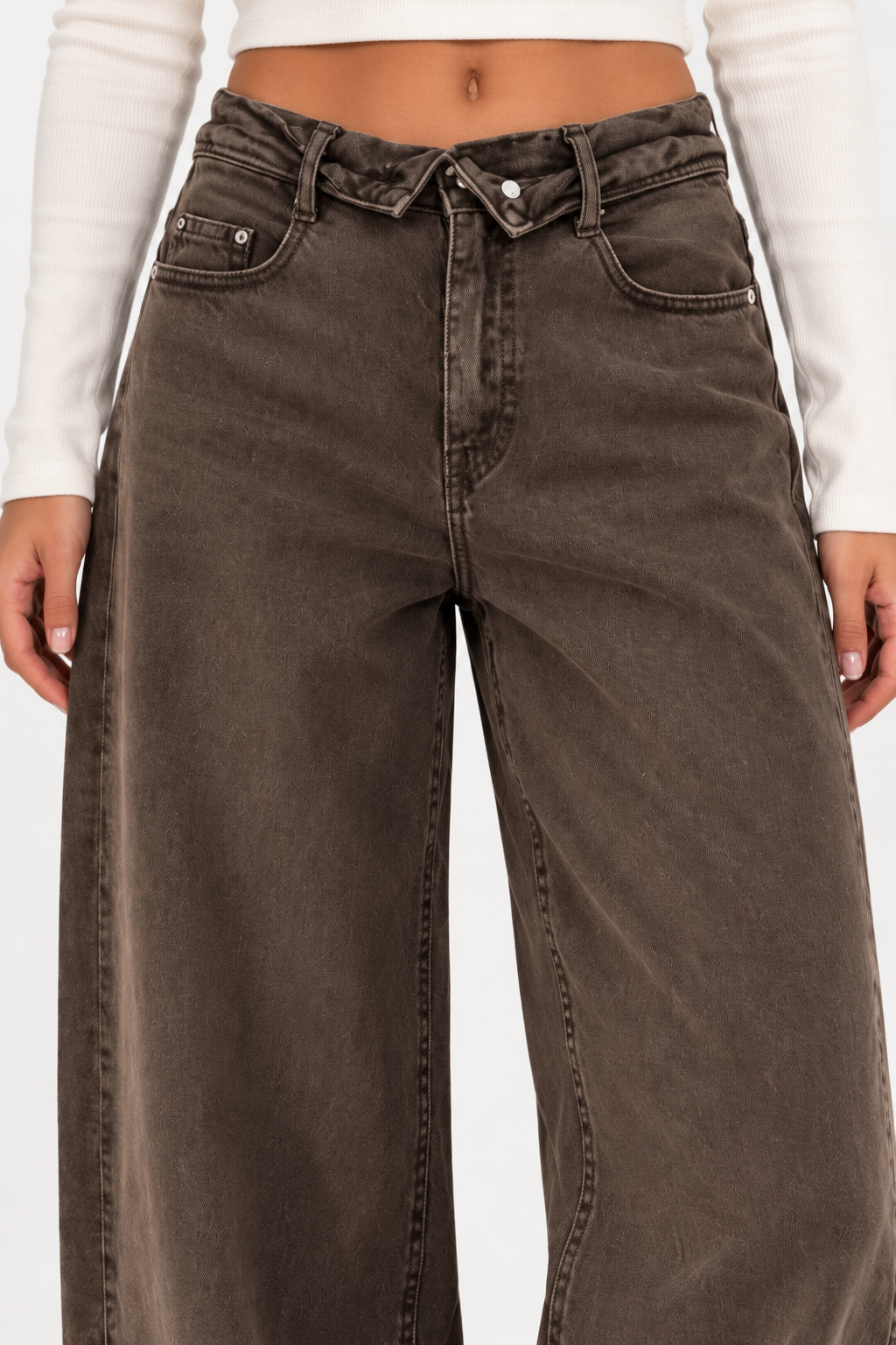 Maya Balloon Jeans – Washed Brown