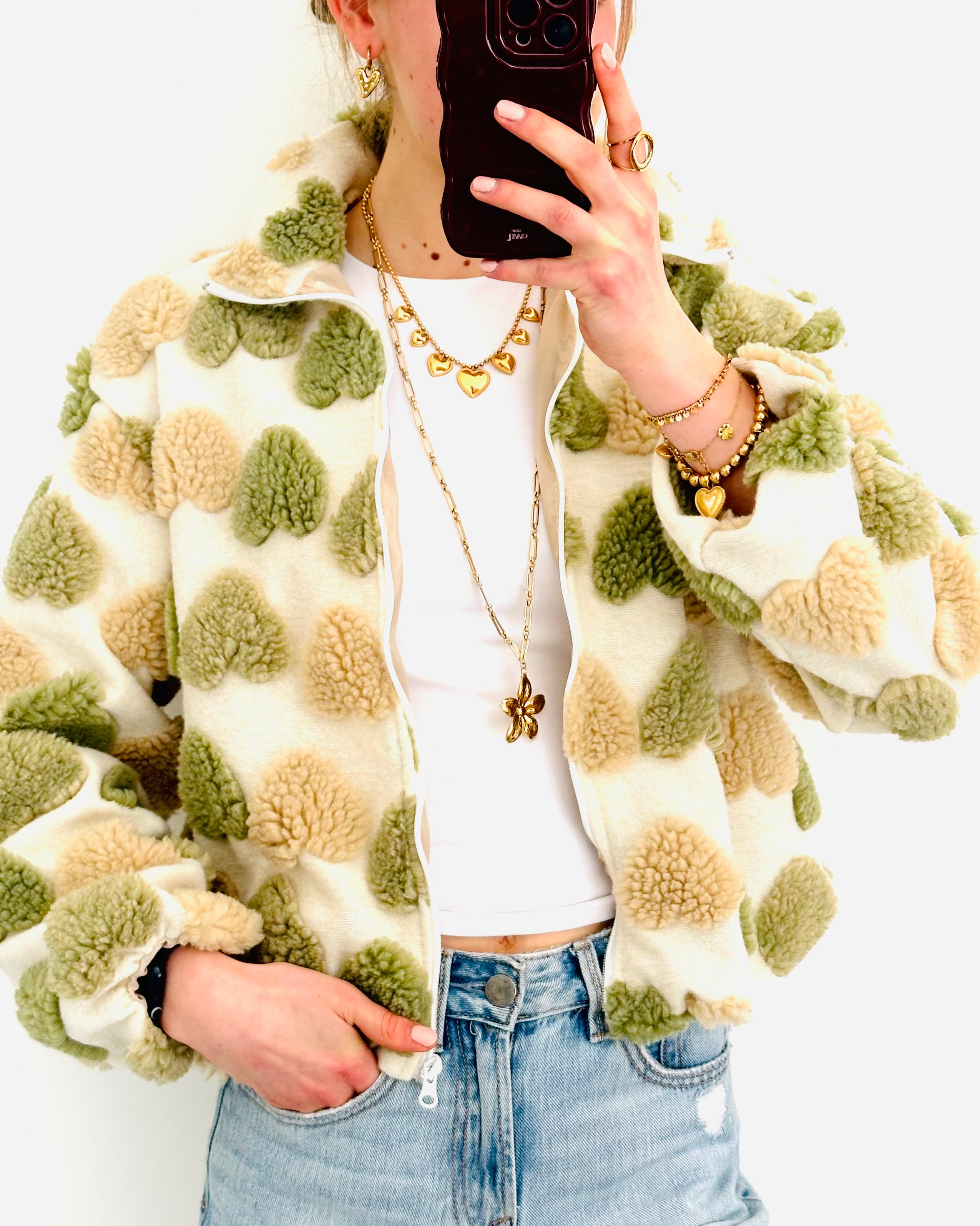 Teddy hearts jacket khaki
