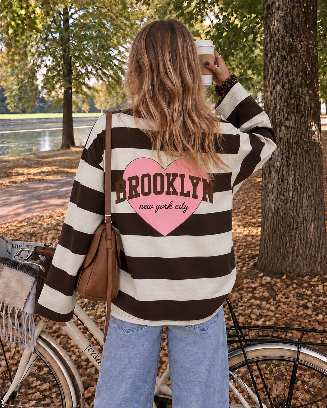 Brooklyn sweatshirt brown white