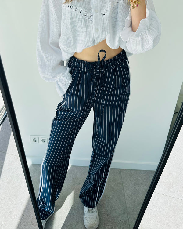 Stripe pants blue