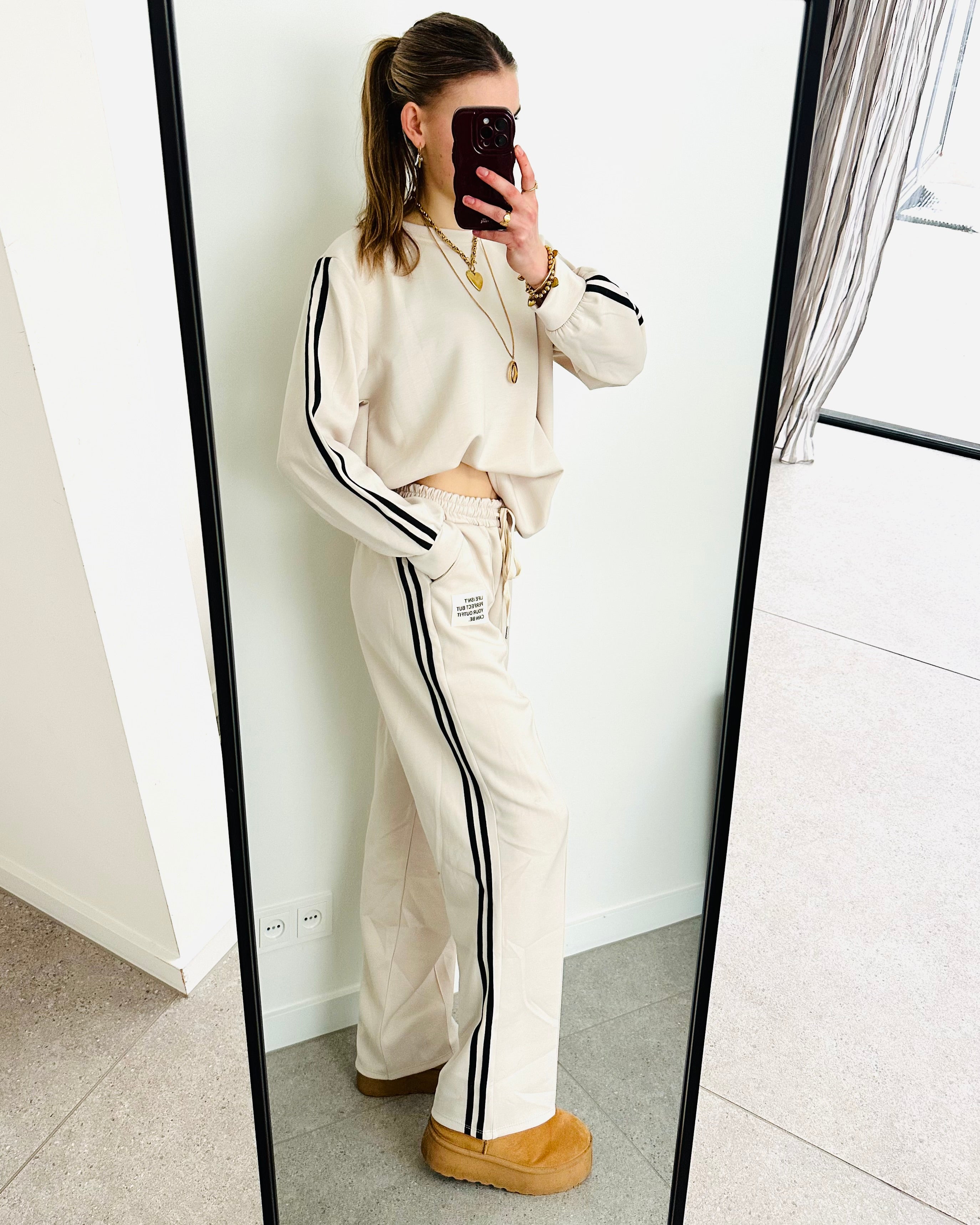 Oversized amy set stripe cream