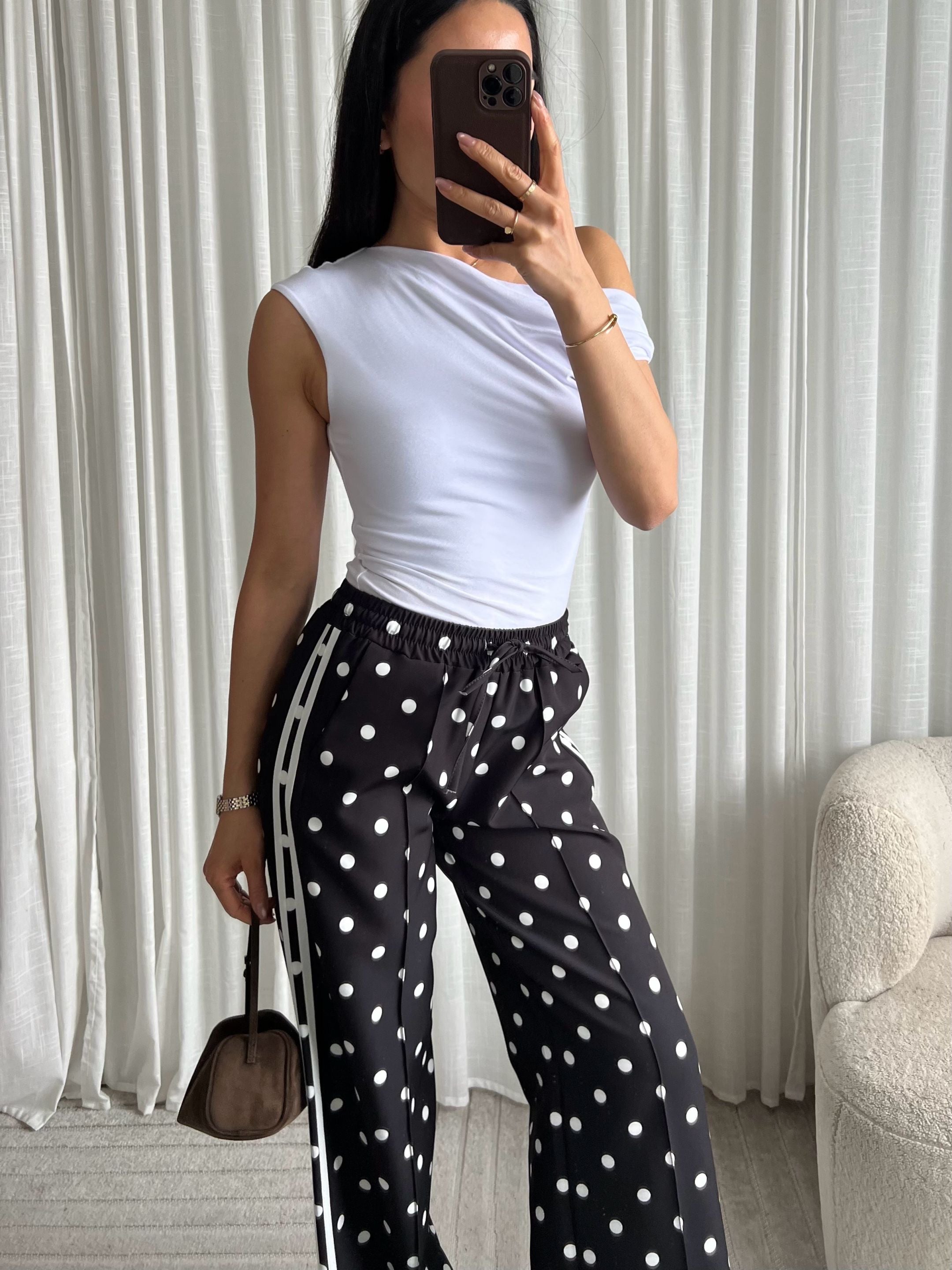 Limited polka dots pants black