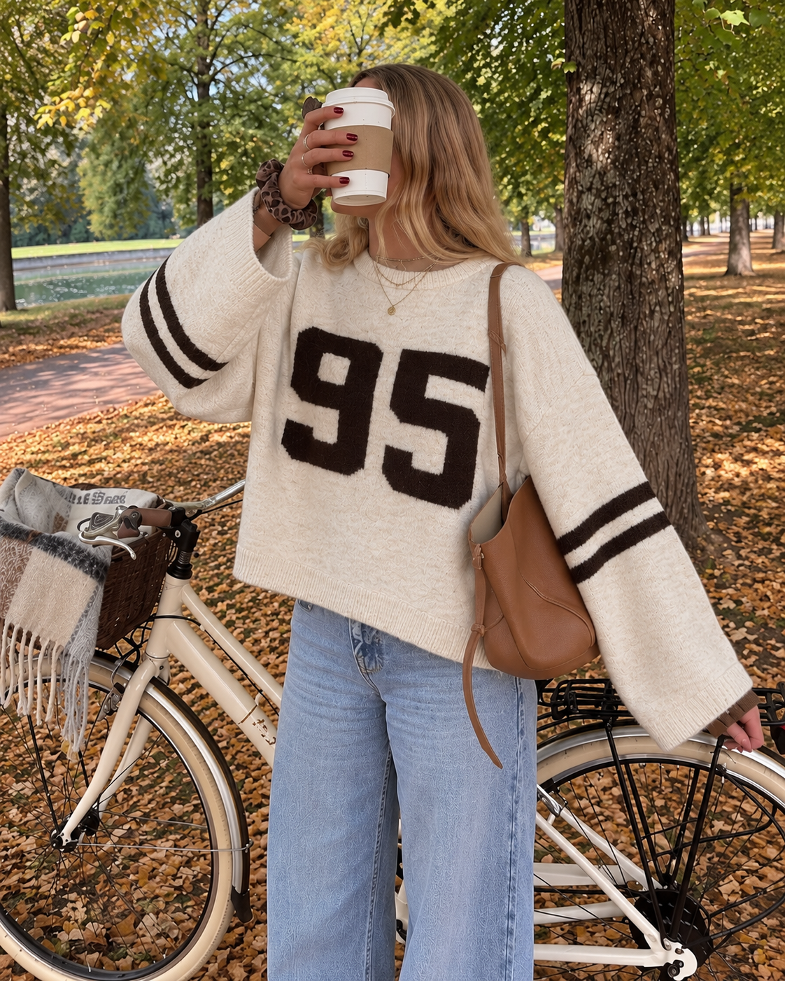 Ninety Five Knit – Cream/Brown