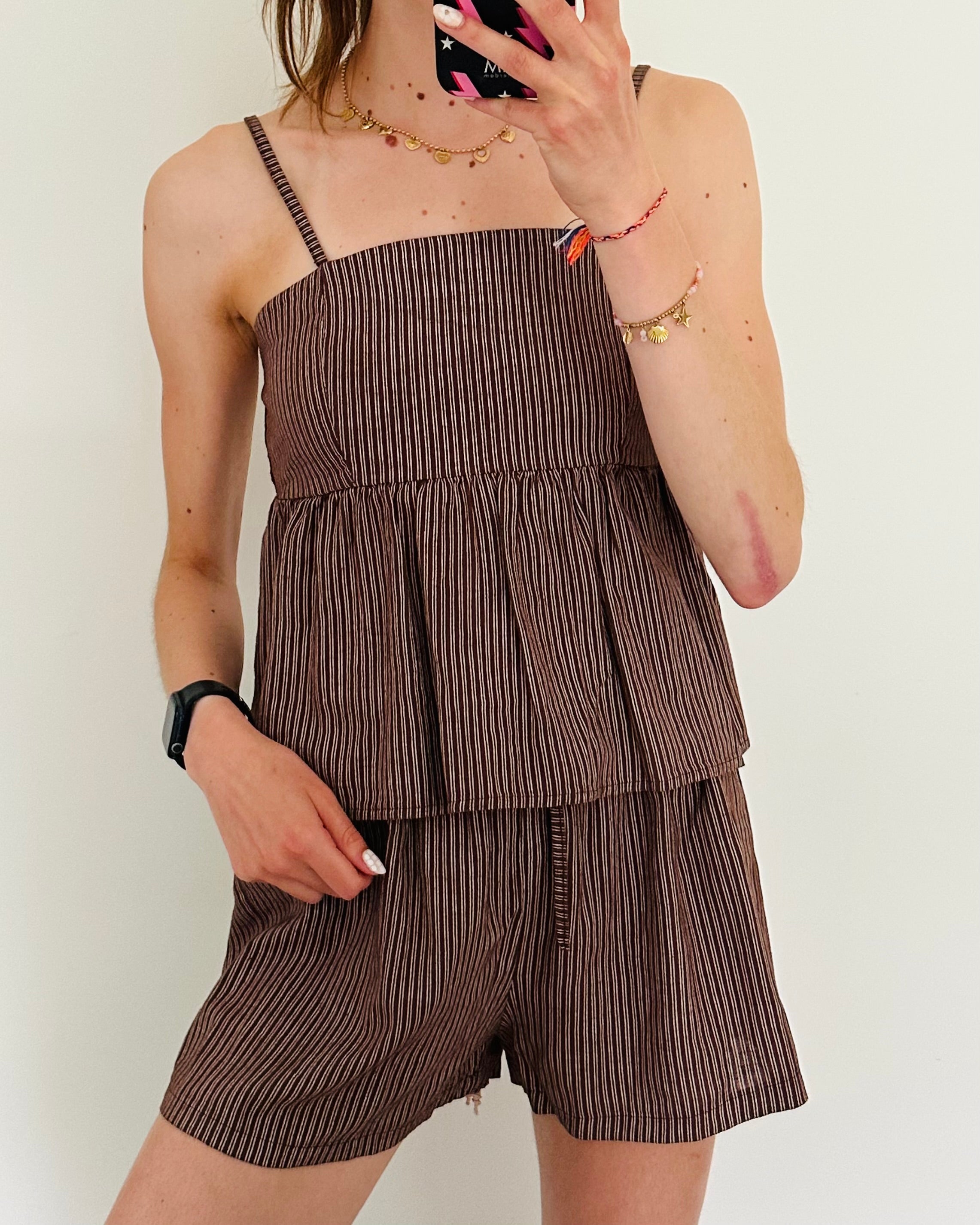 Striped short brown