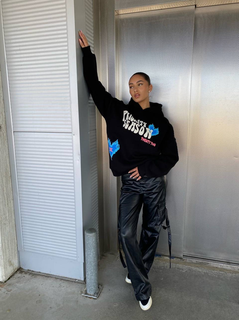 Priority hoodie black blue
