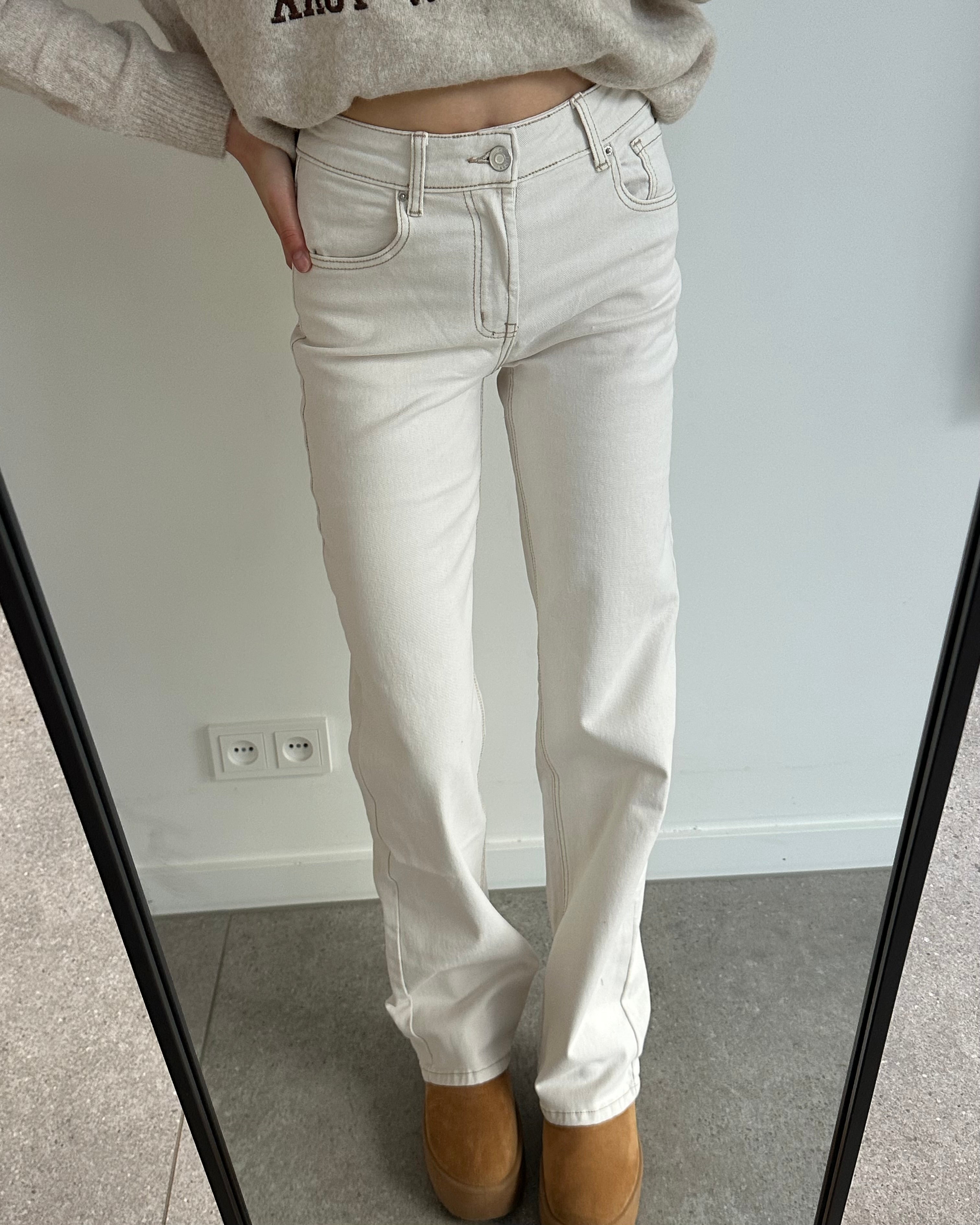 Straight leg jeans beige