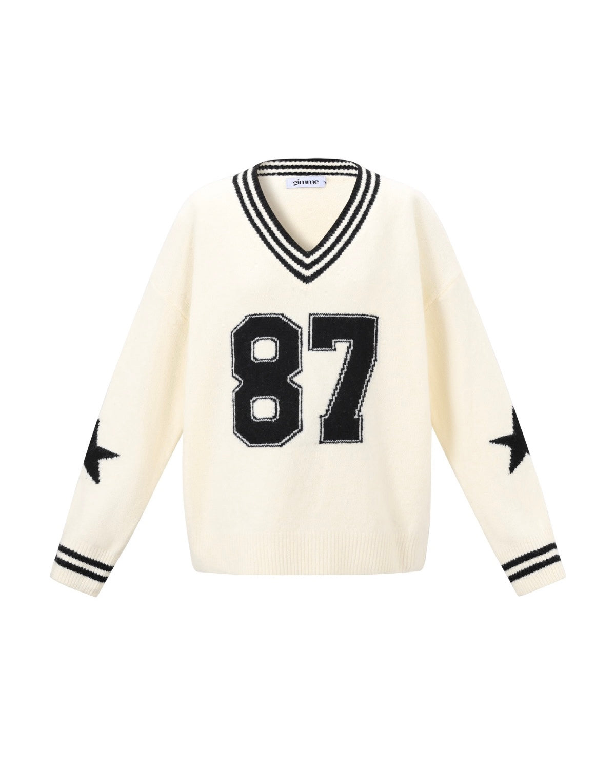 Baseball sweater white navy