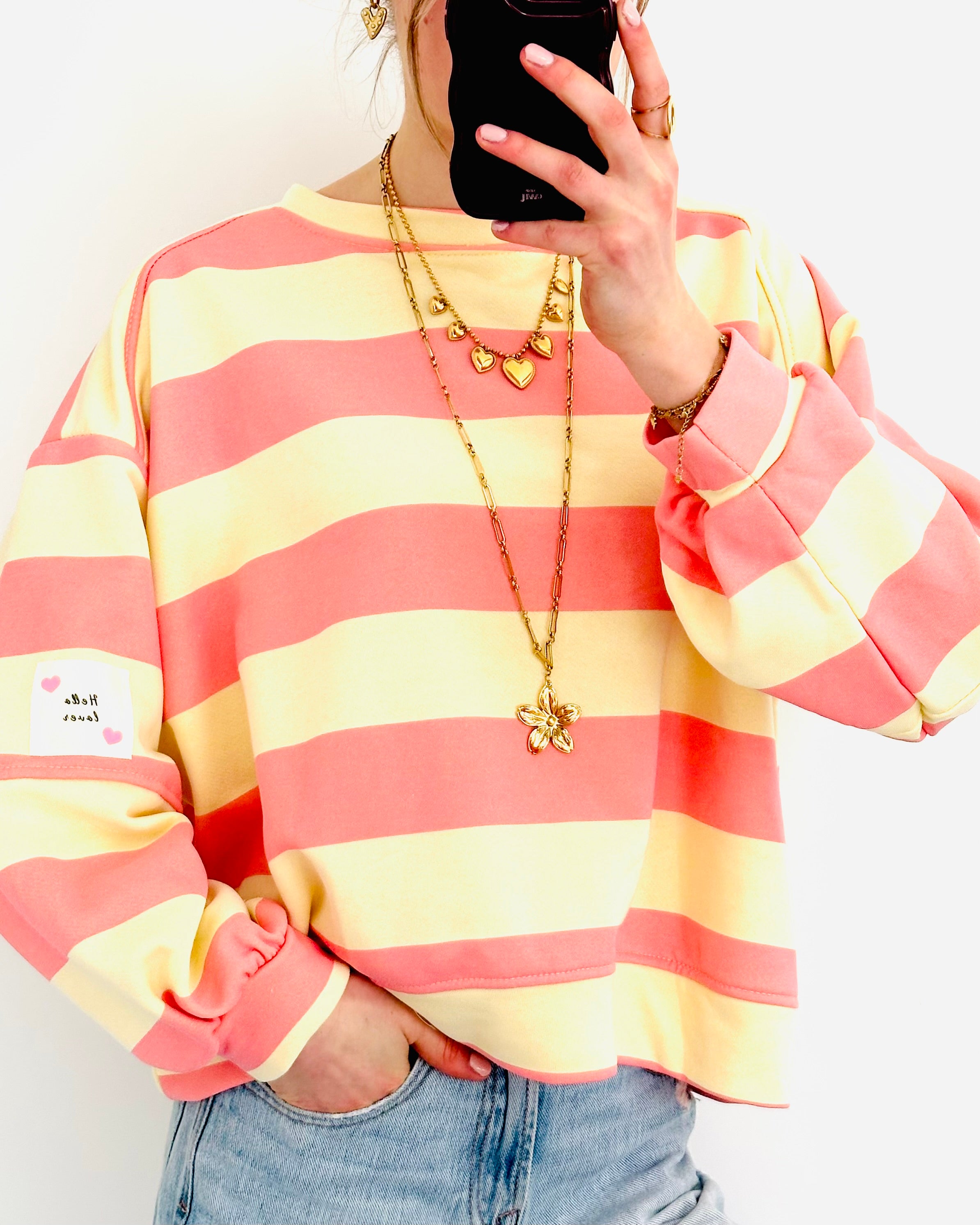 Hello loves sweater coral yellow