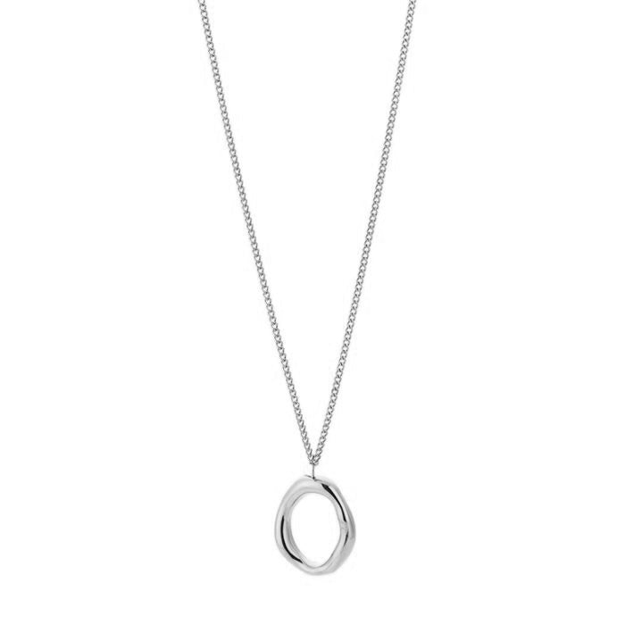 Hoop ketting zilver lang