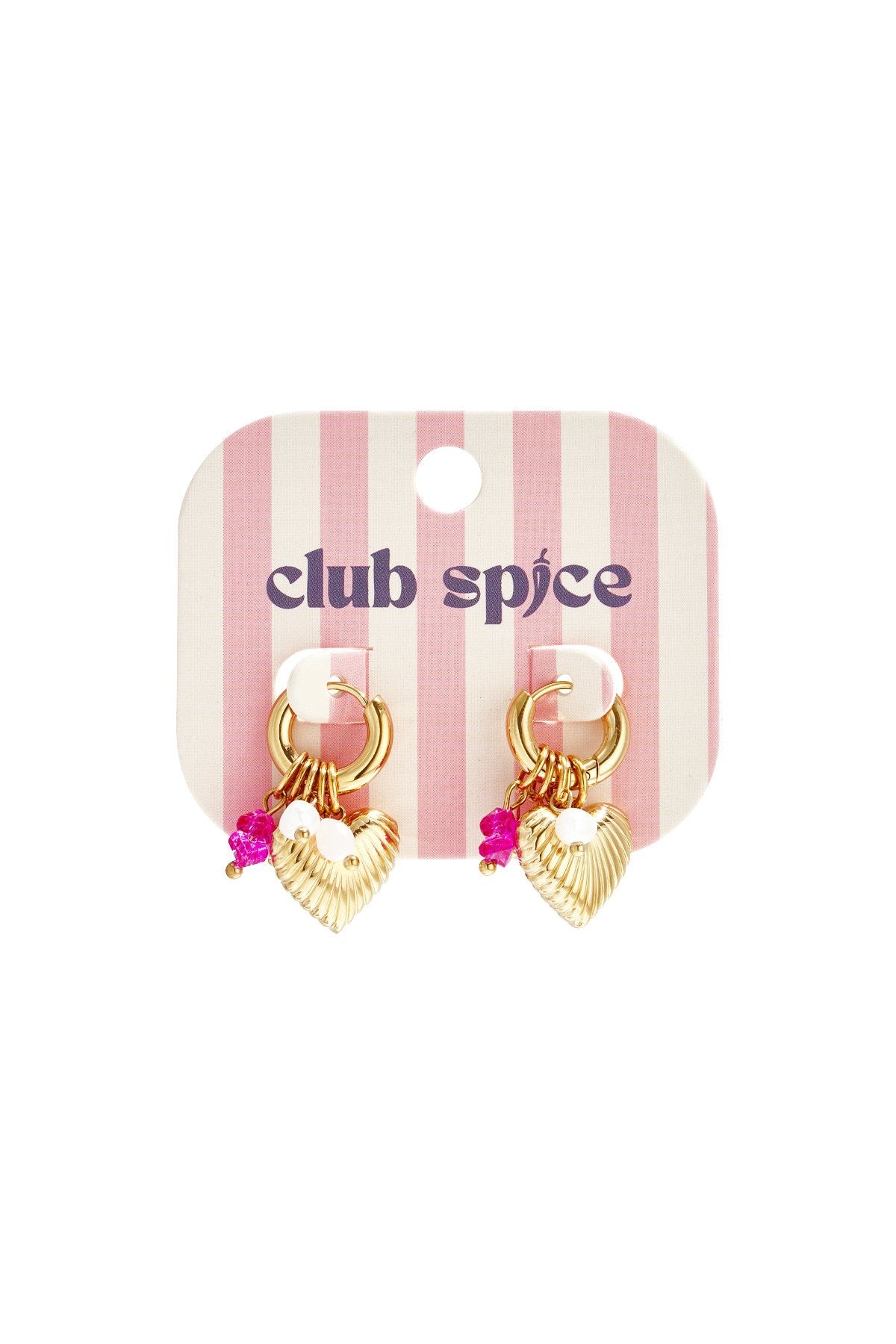 Spring heart oorbellen goud