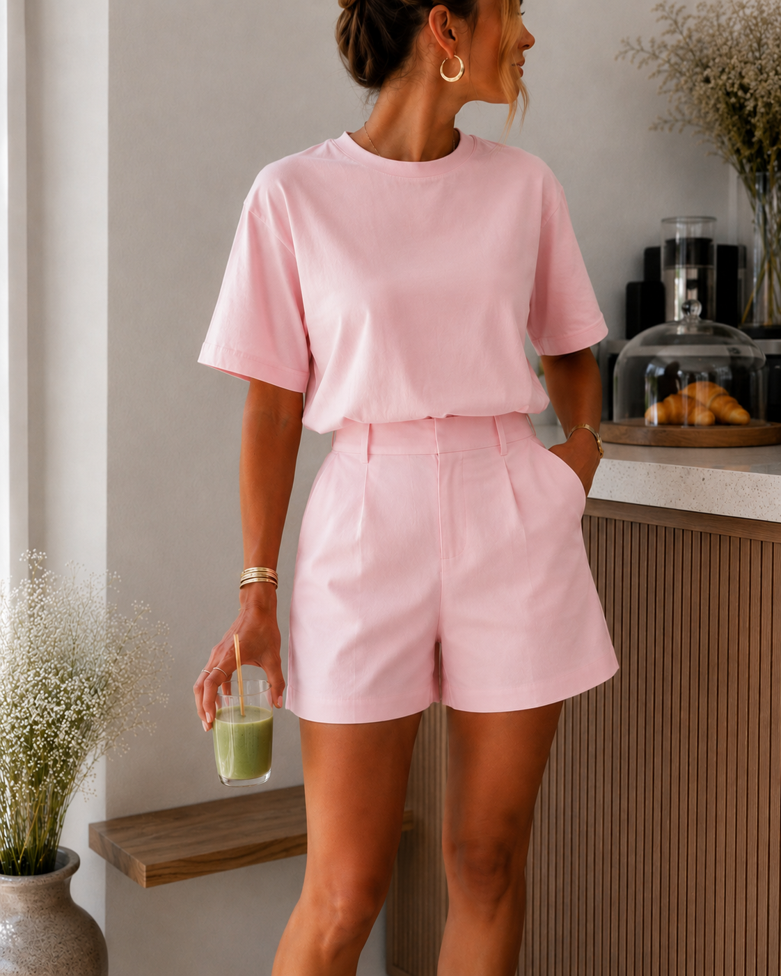 Soft fit comfy set roze