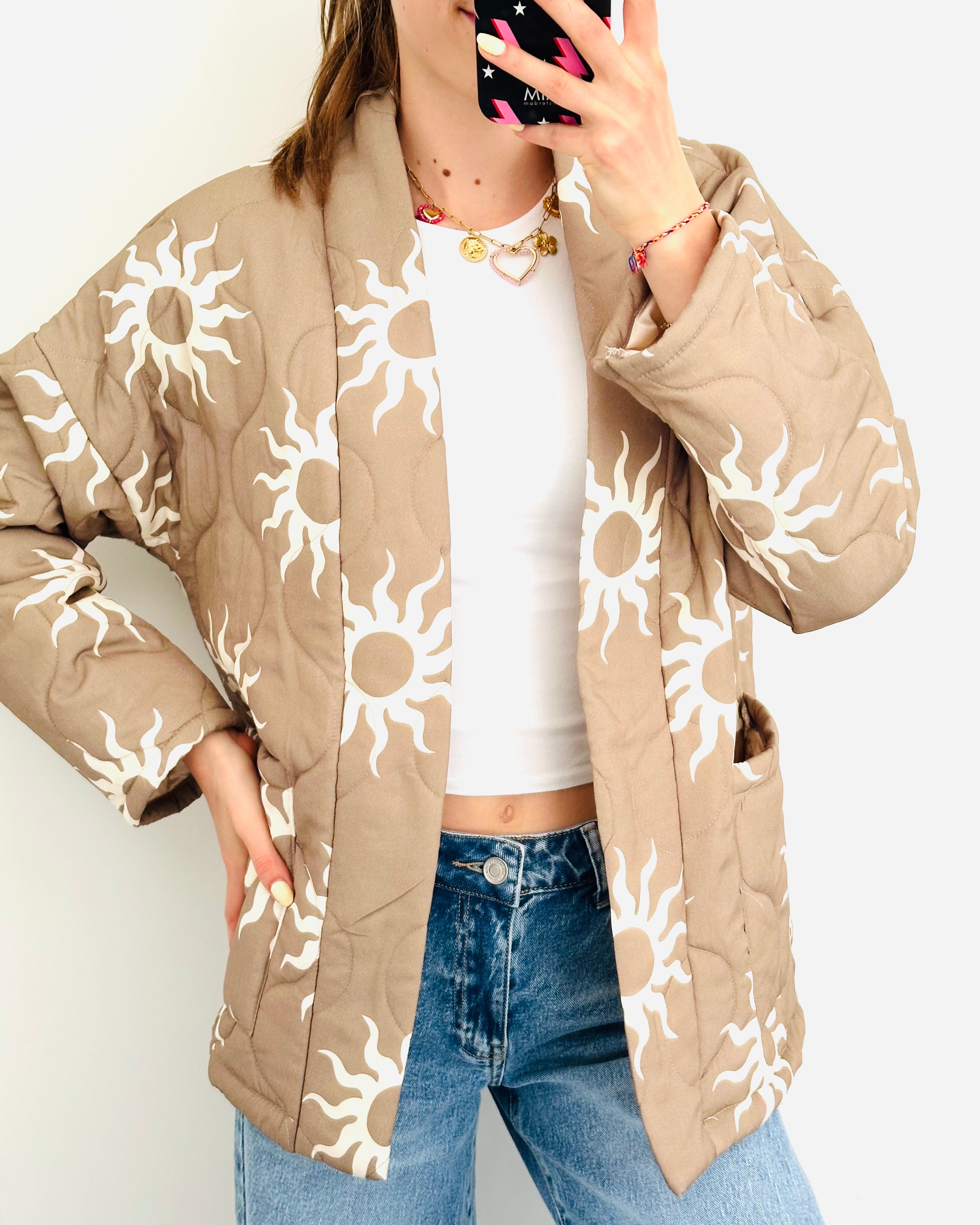 Floral jacket sunny beige
