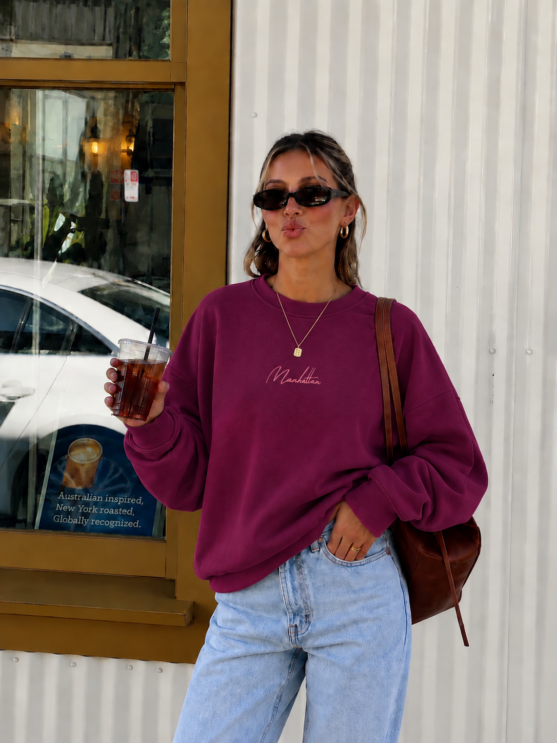 Manhattan sweater berry burgundy