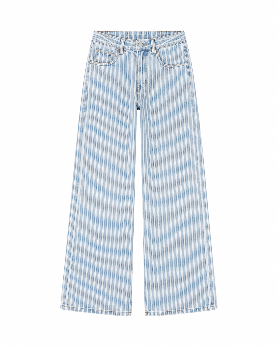 Striped straight leg jeans blue