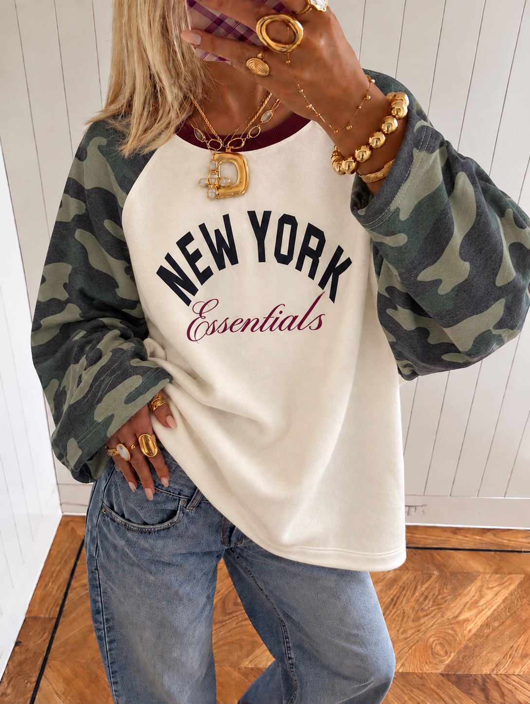 New York Camo sweatshirt Bordeaux
