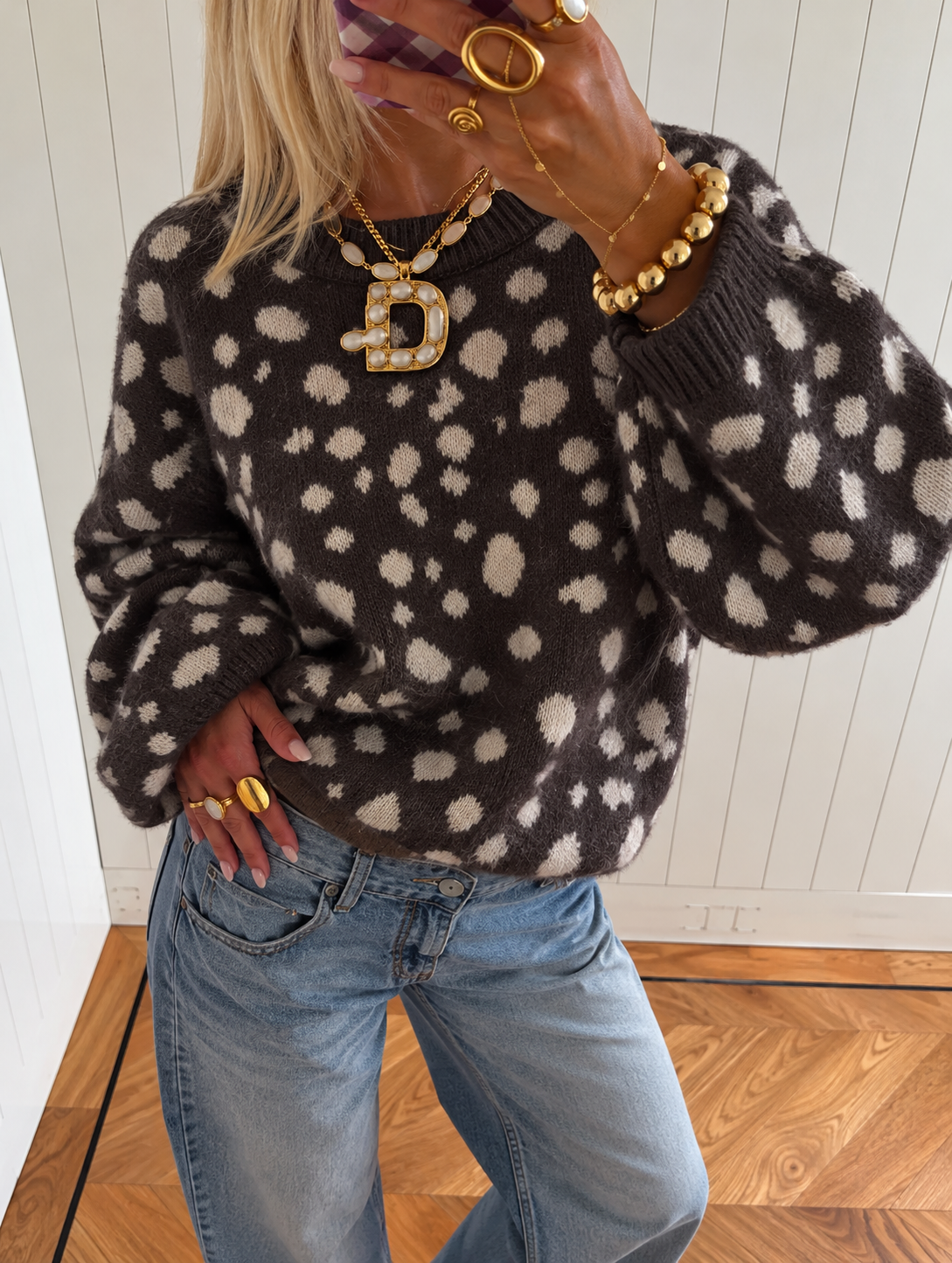 Bambidots Bow Knit brown