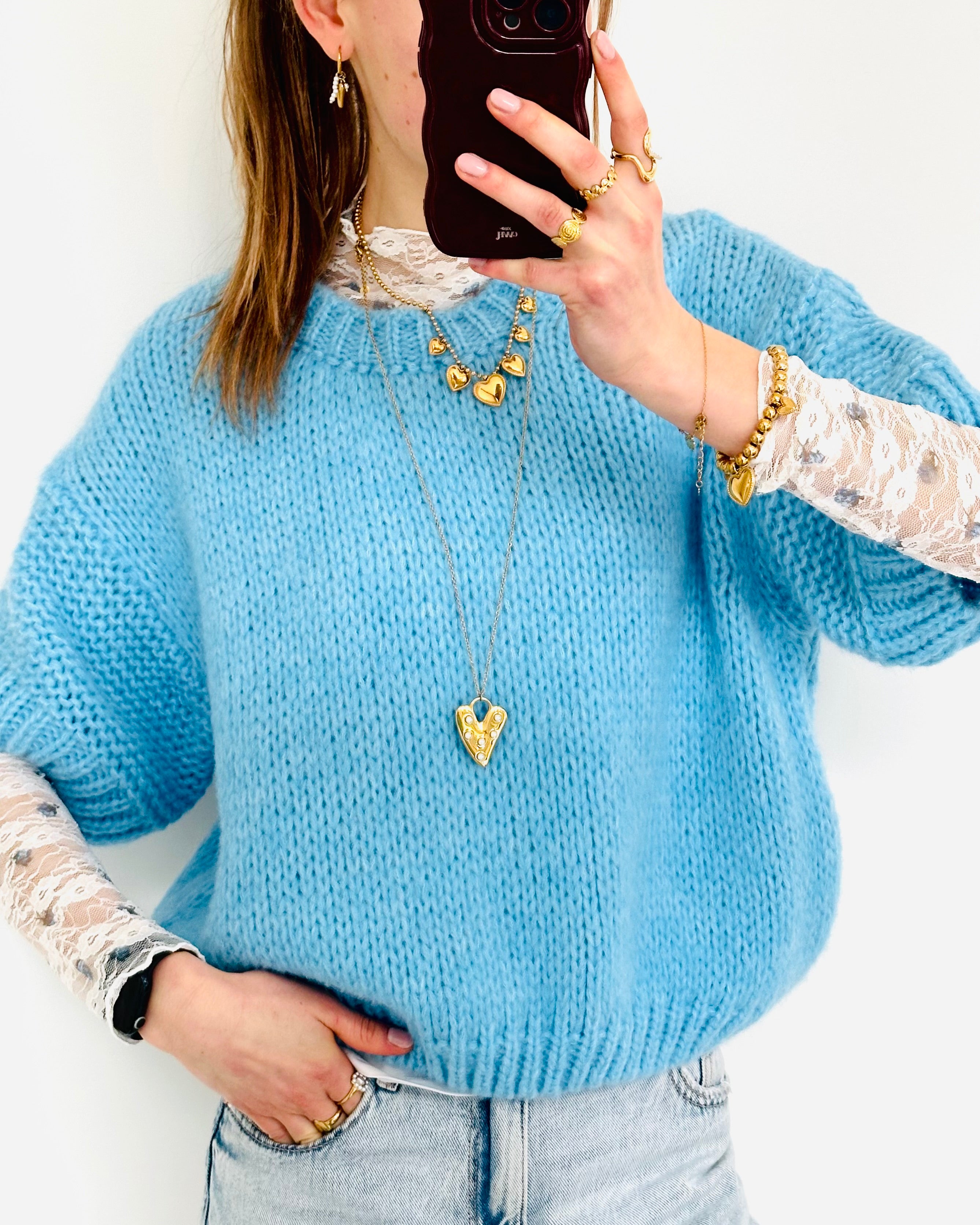 Soft comfy knit sky blue