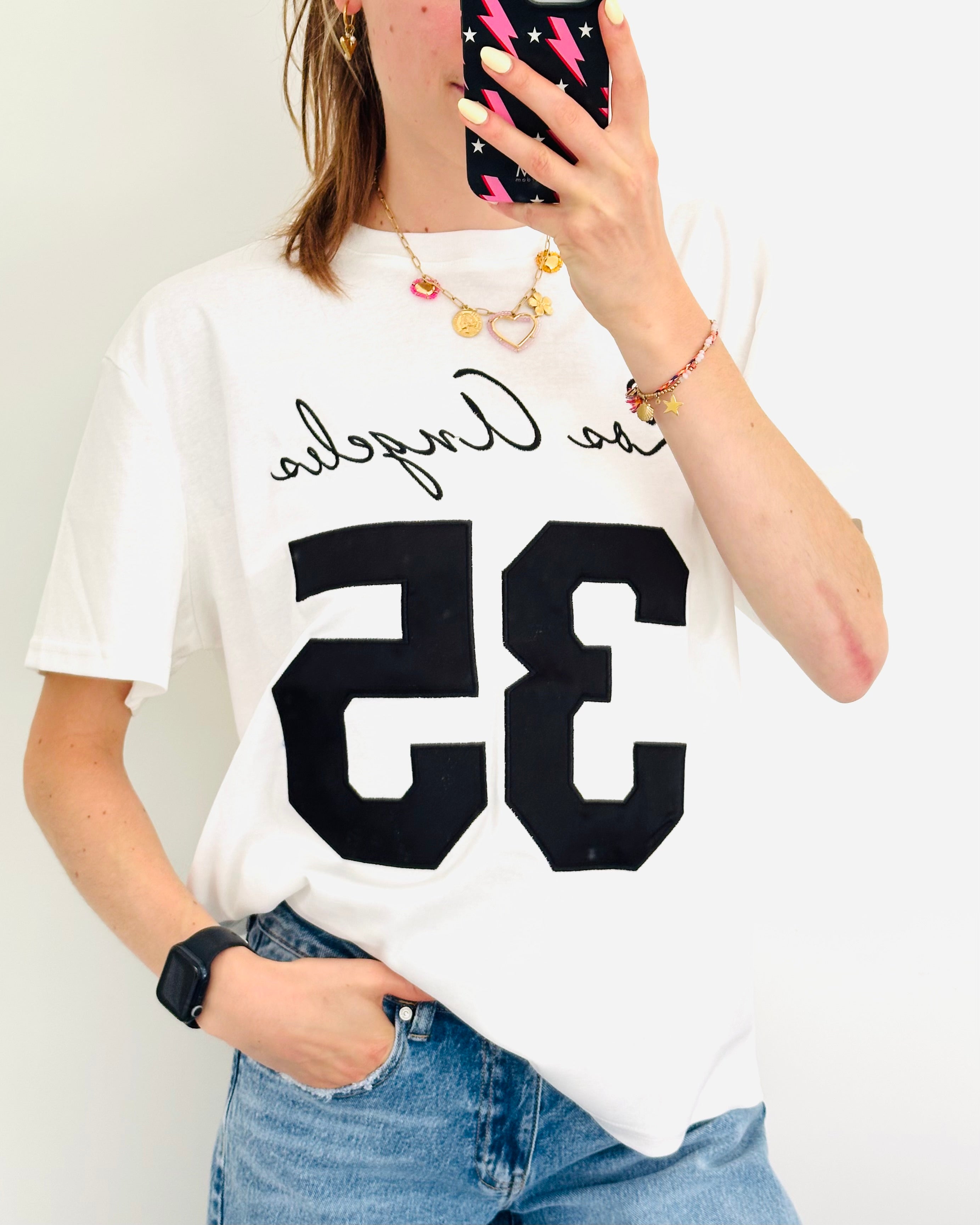 Los Angeles baseball shirt white black