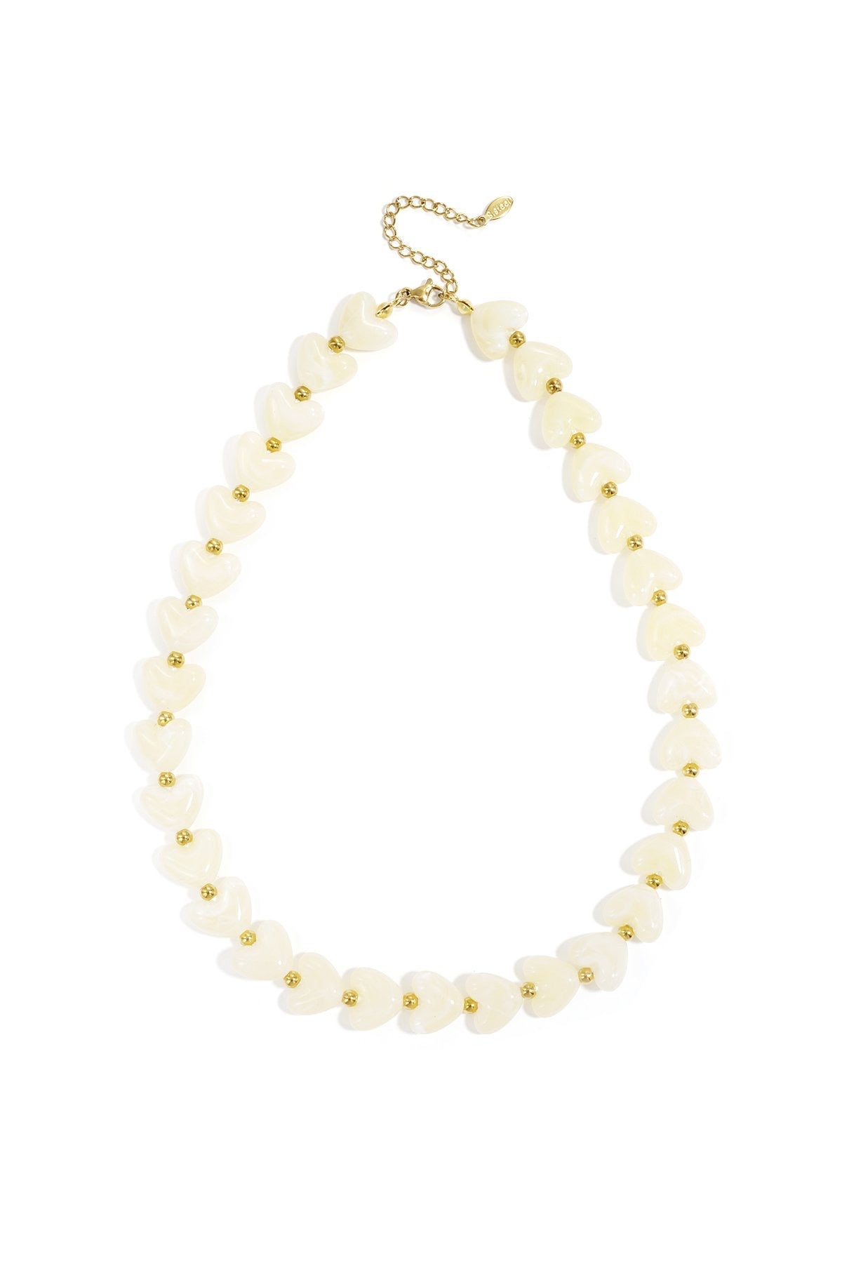 Hartjes ketting Cream wit