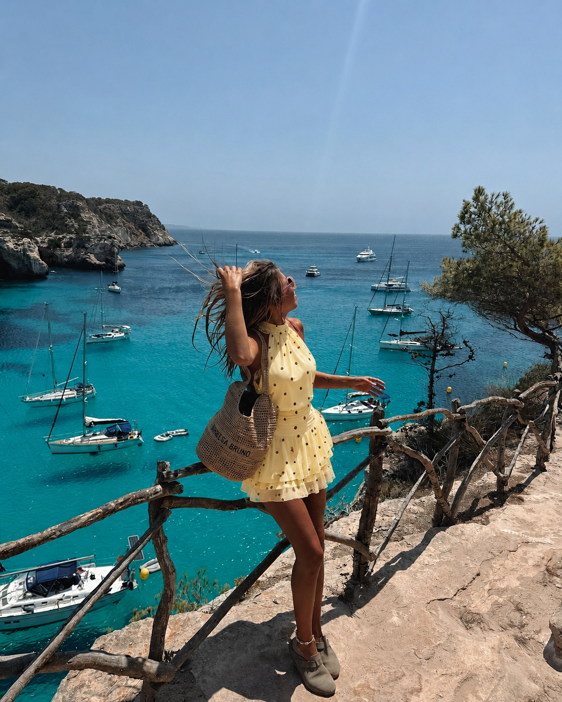 Polka dot playsuit yellow