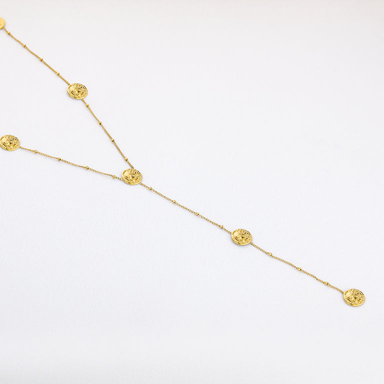 Y ketting met coins goud