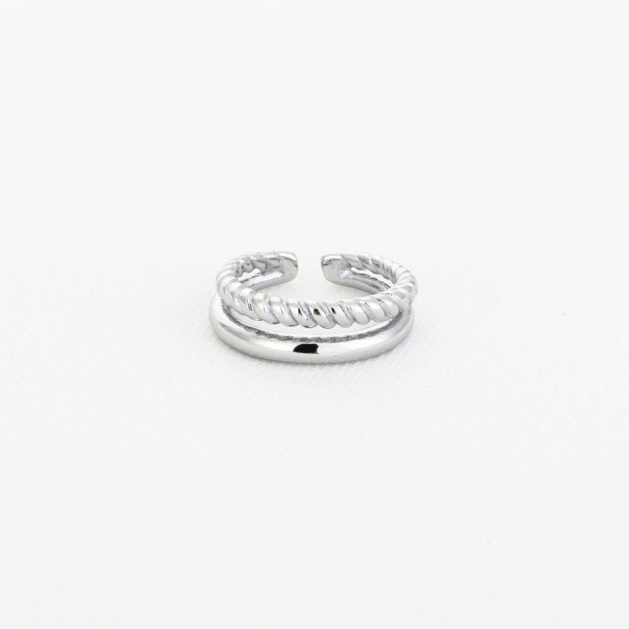 Double ring zilver