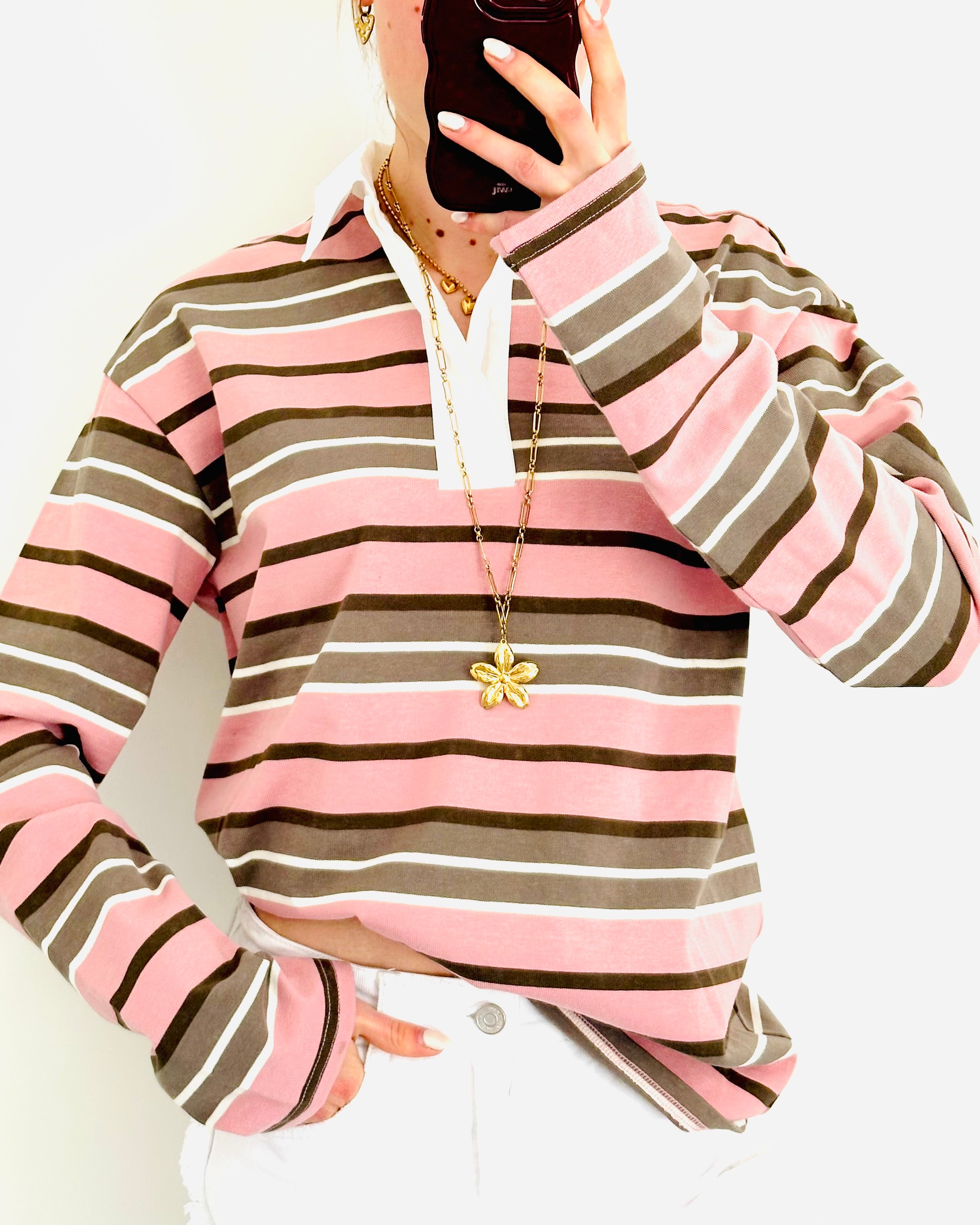 Everyday stripe longsleeve pink