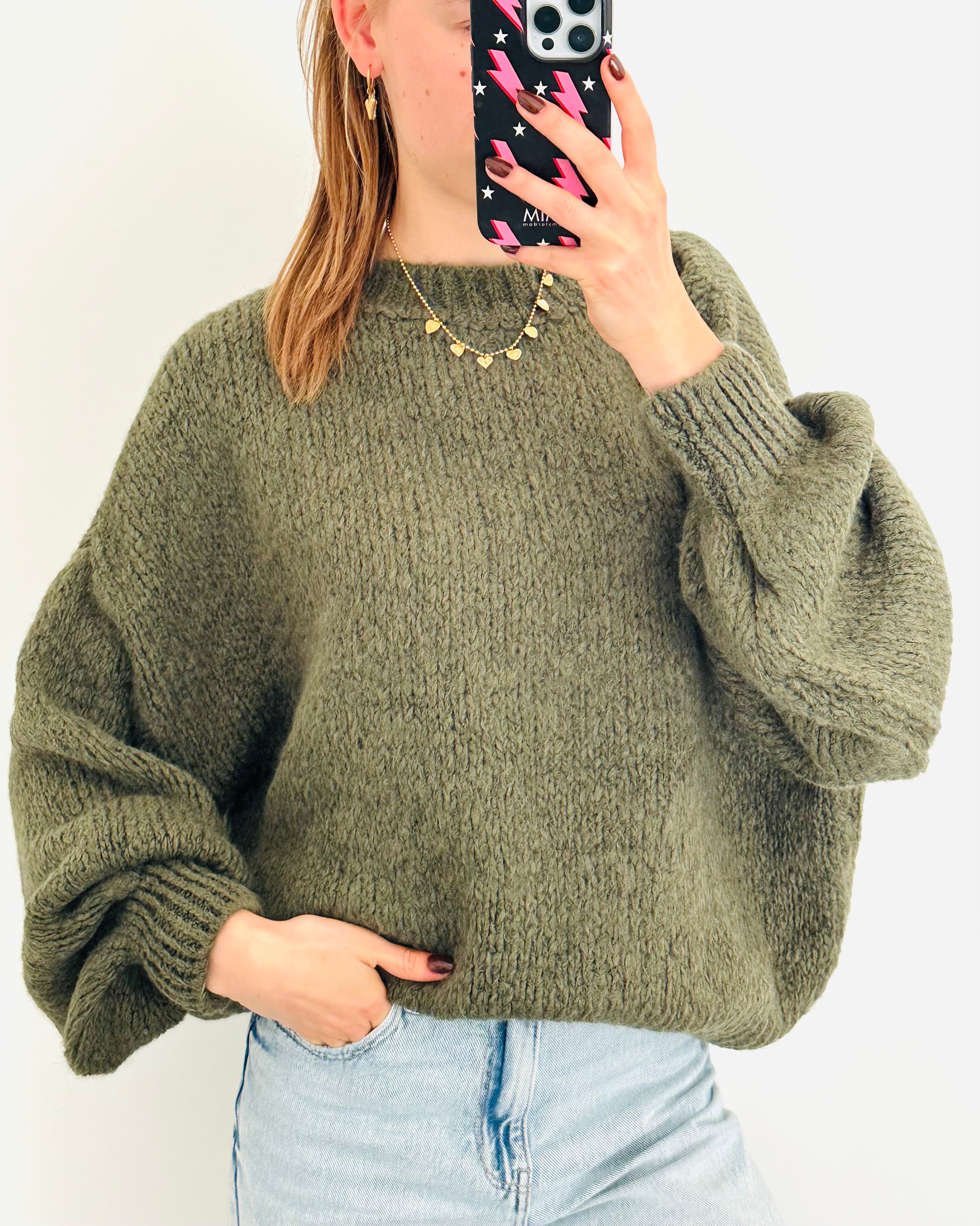 Comfy trui dark khaki