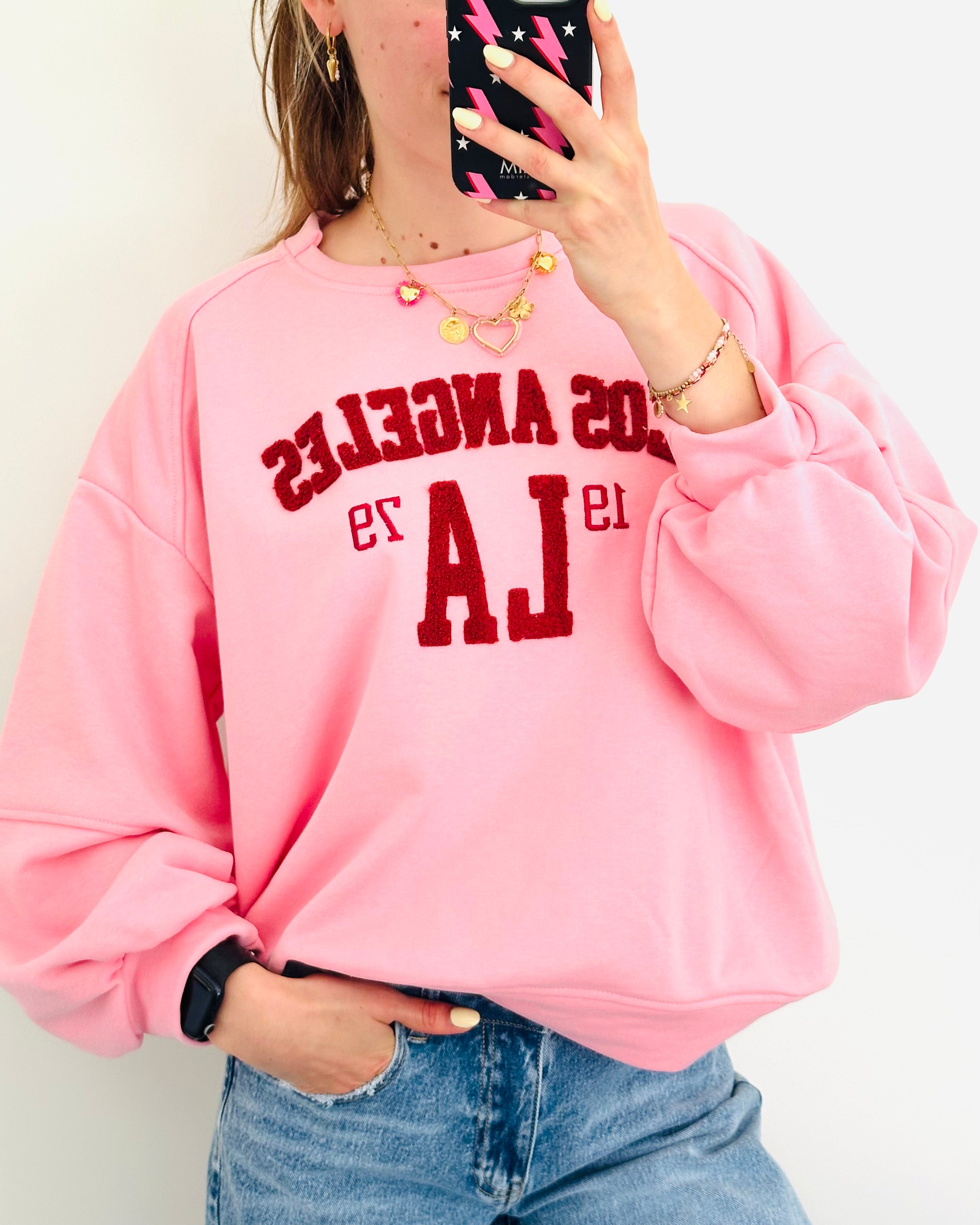 LA sweater pink bordeaux